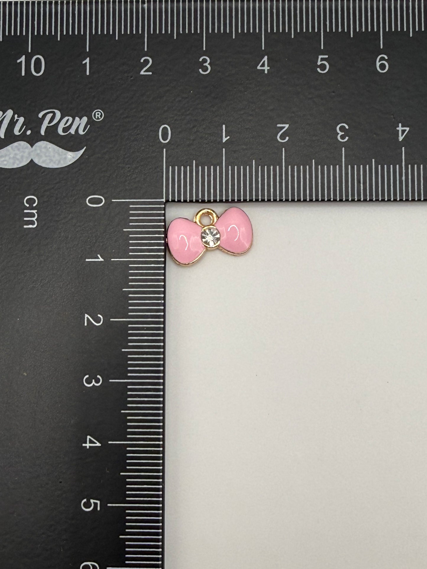 Pink Enameled Bow DIY Gold Metal Charms