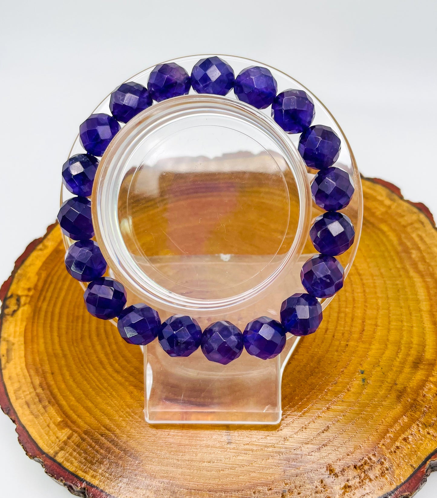 Faceted Natural Amethyst Crystal Bracelet