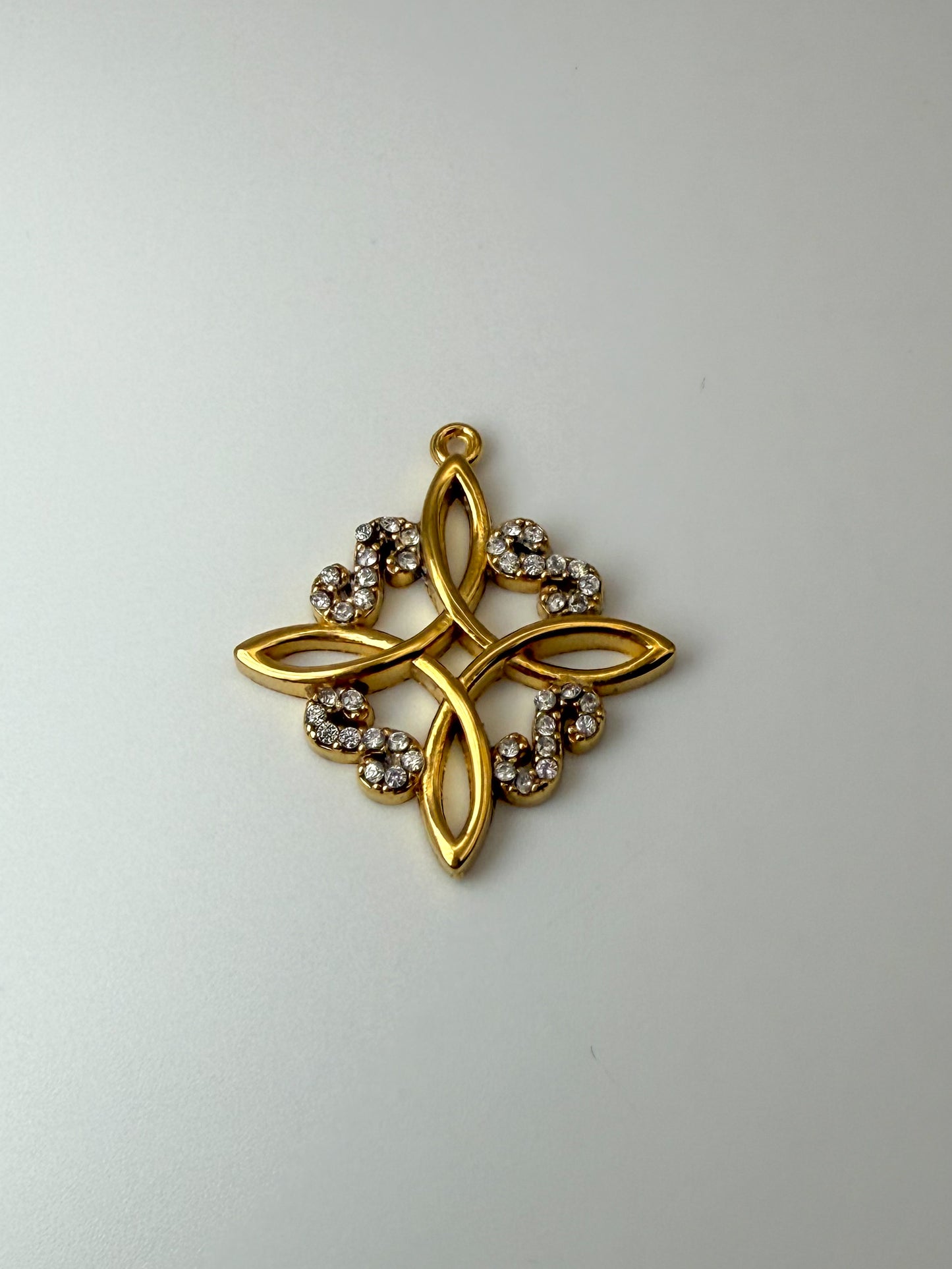 Stainless Steel Gold Statement Emblem Charm Pendant