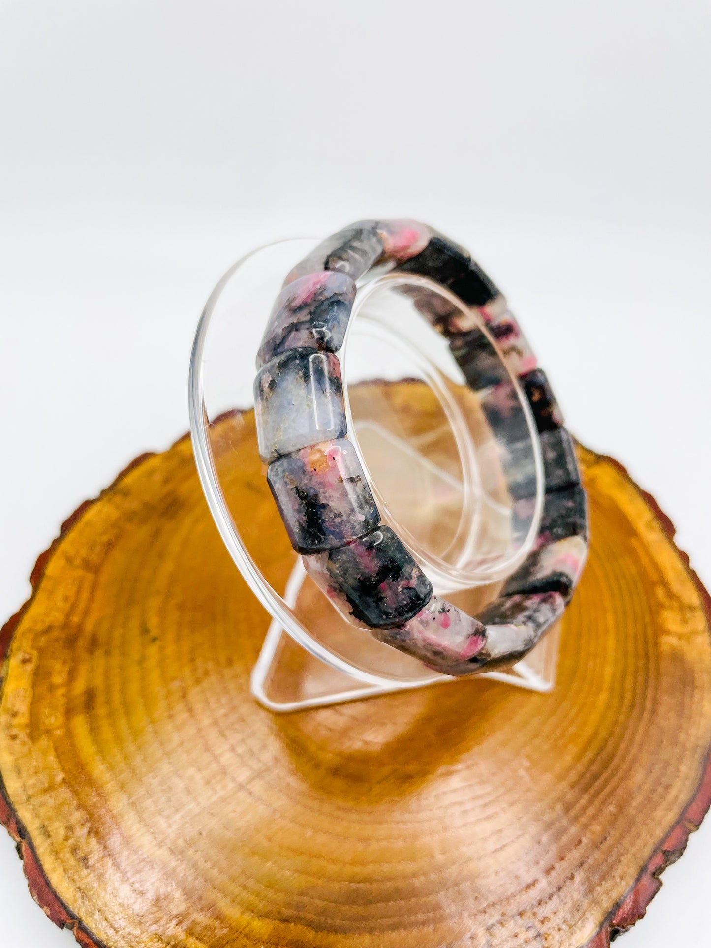 Natural Rhodonite Bangle Bracelet