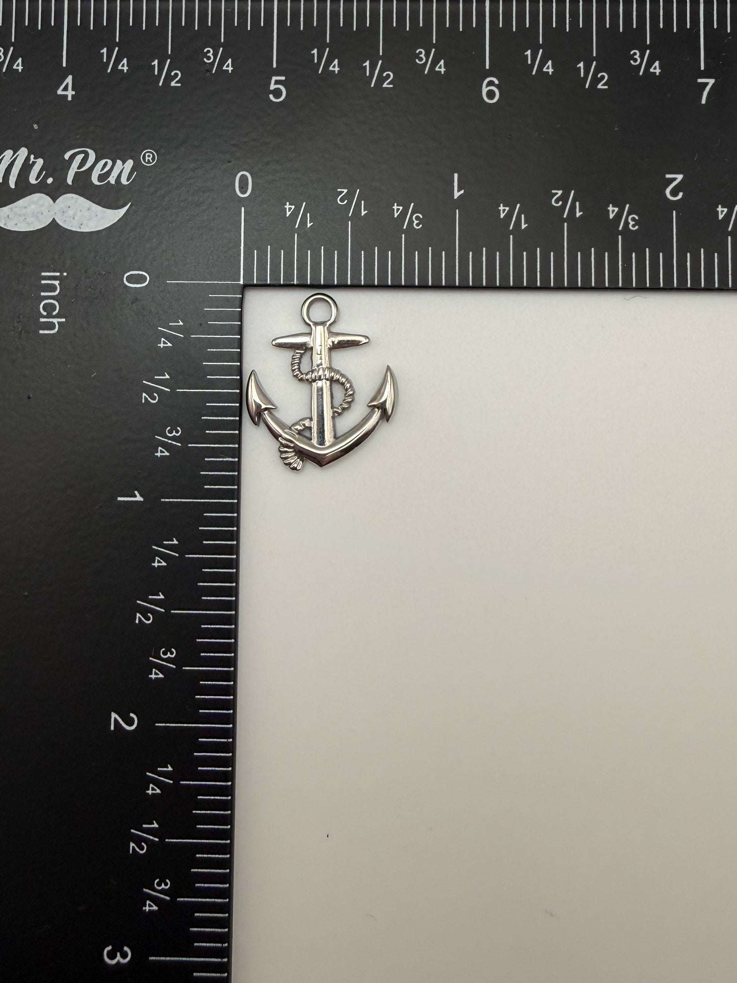 Stainless Steel Silver Anchor with Rope Charm Pendant