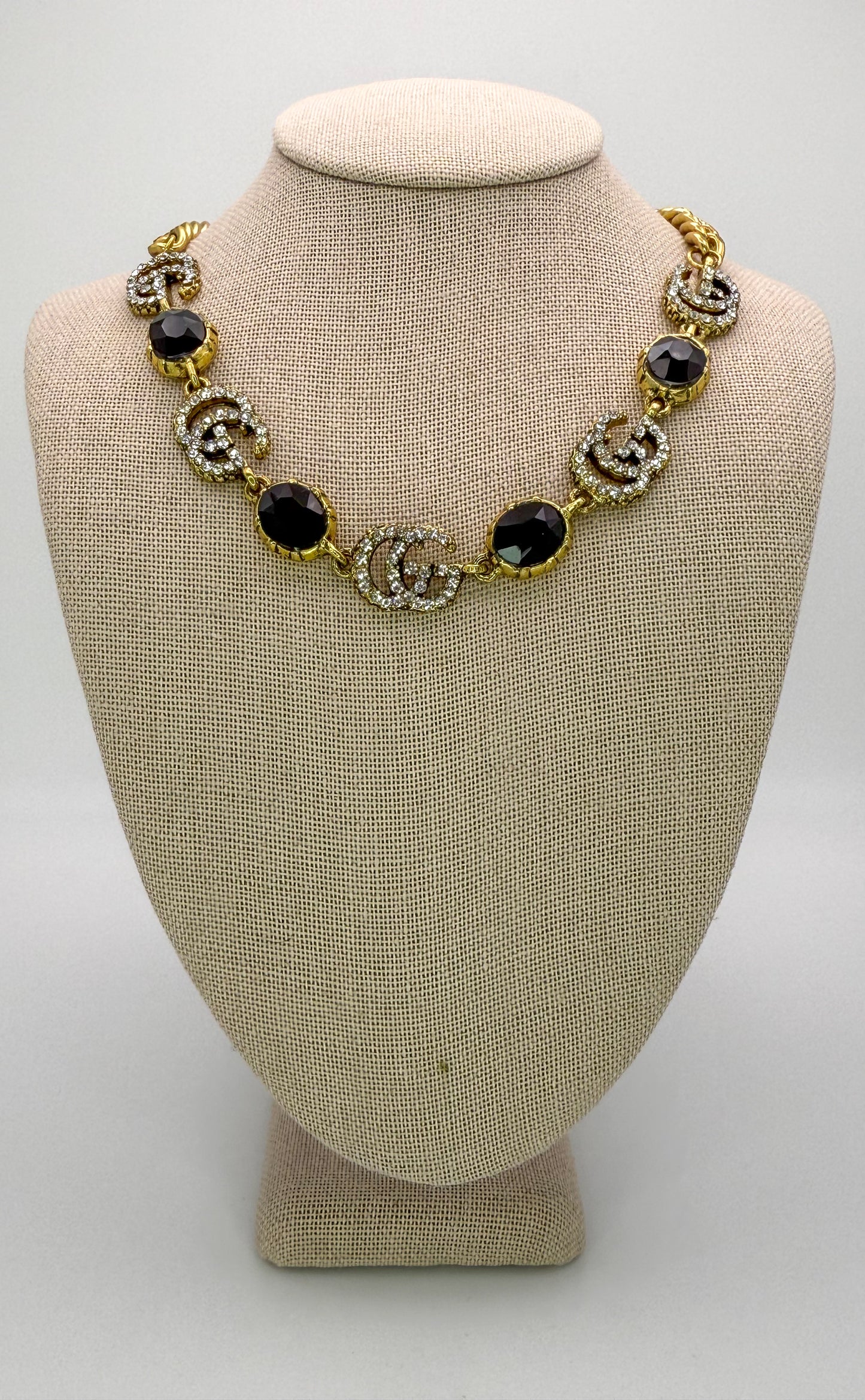 Bold n Gold Gucci Designer Matching Necklace and Earrings Jewelry Set