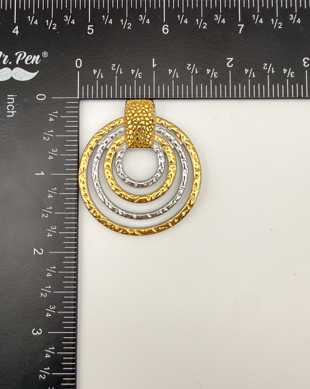 Mixed Metal Stainless Steel Circle Ring DIY Pendant
