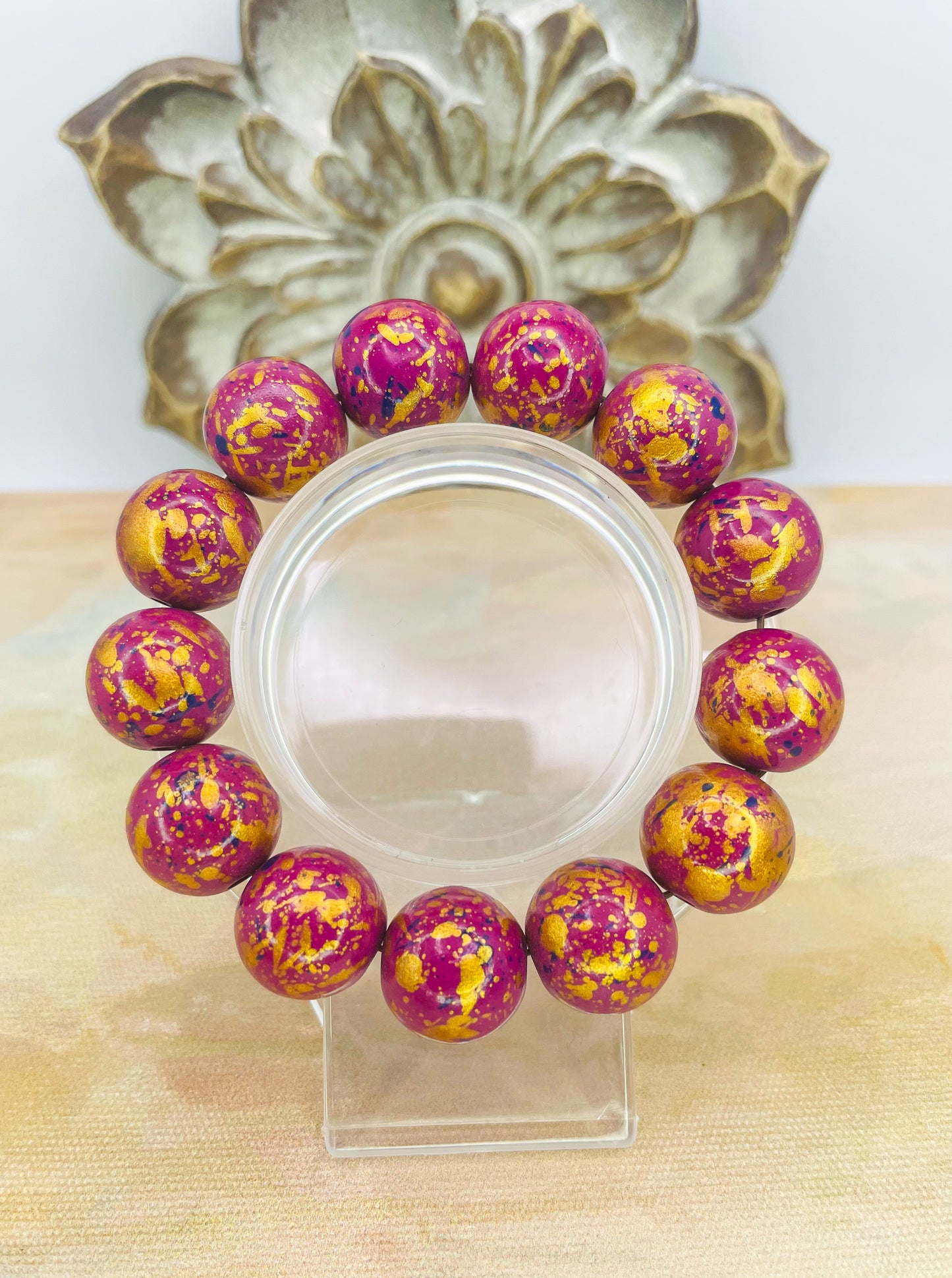 HandPainted Wooden Beaded Bracelet