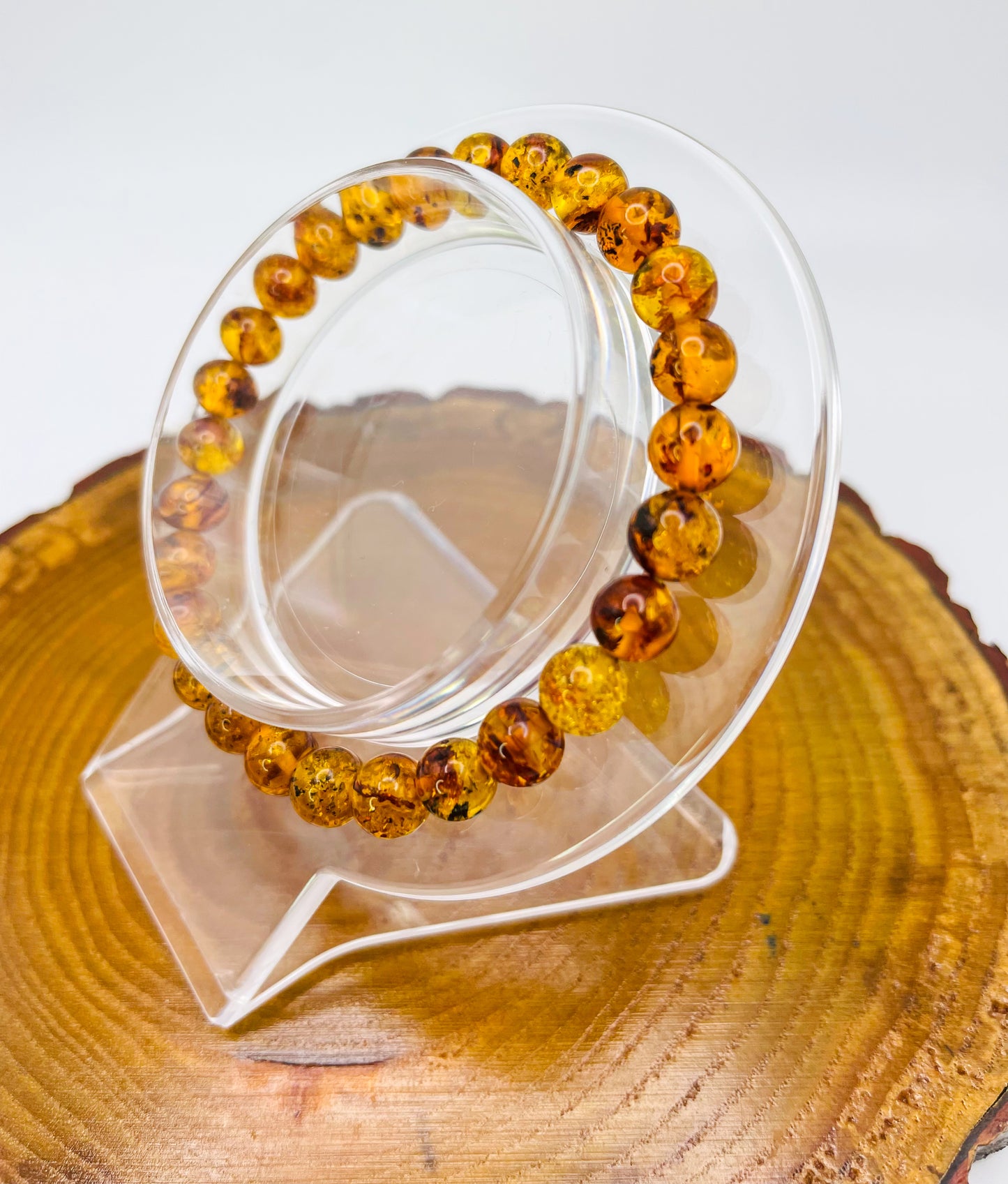 Natural Flower Amber Bracelets