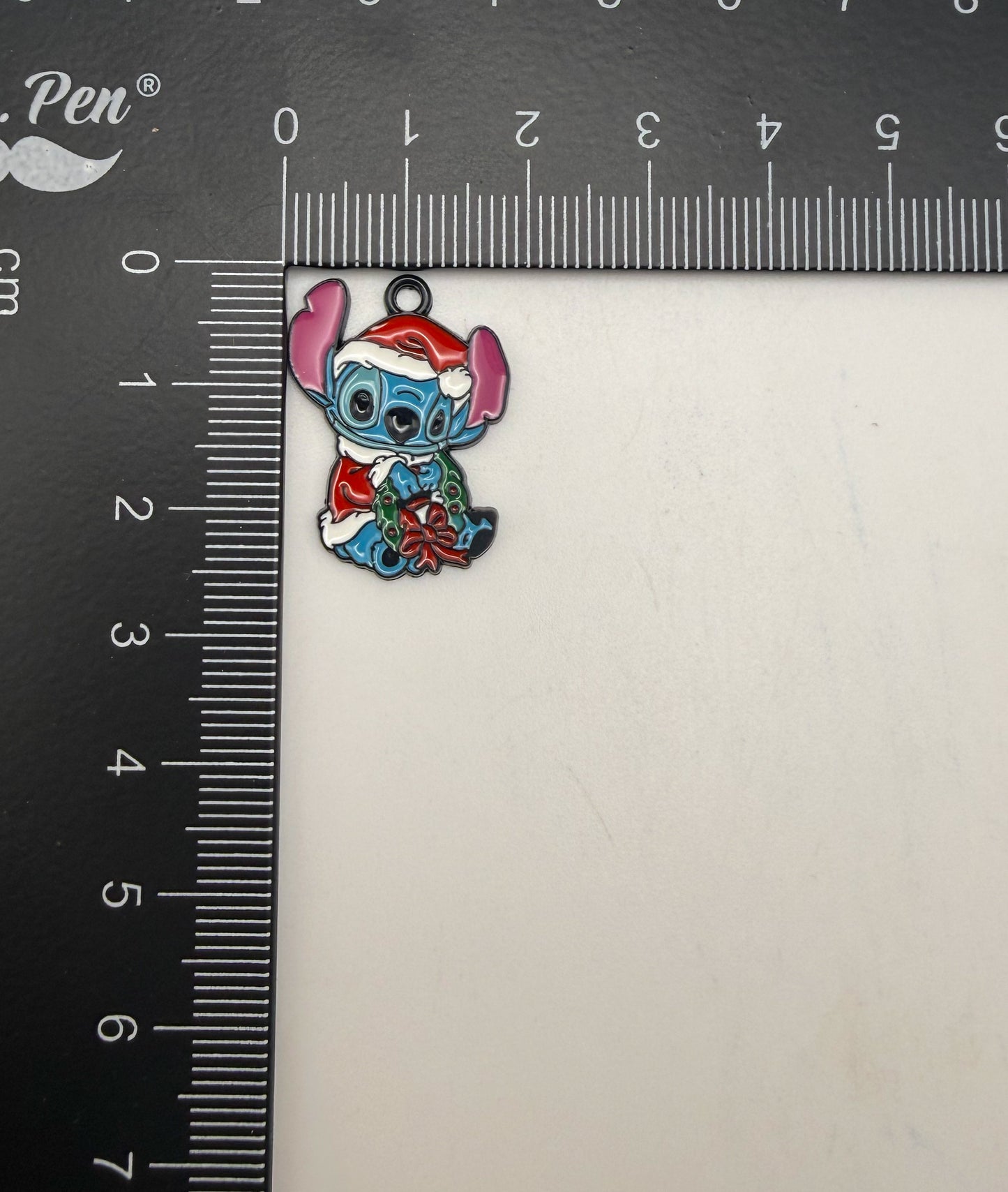 Christmas Stitch Blue Alien Metal Black Charms