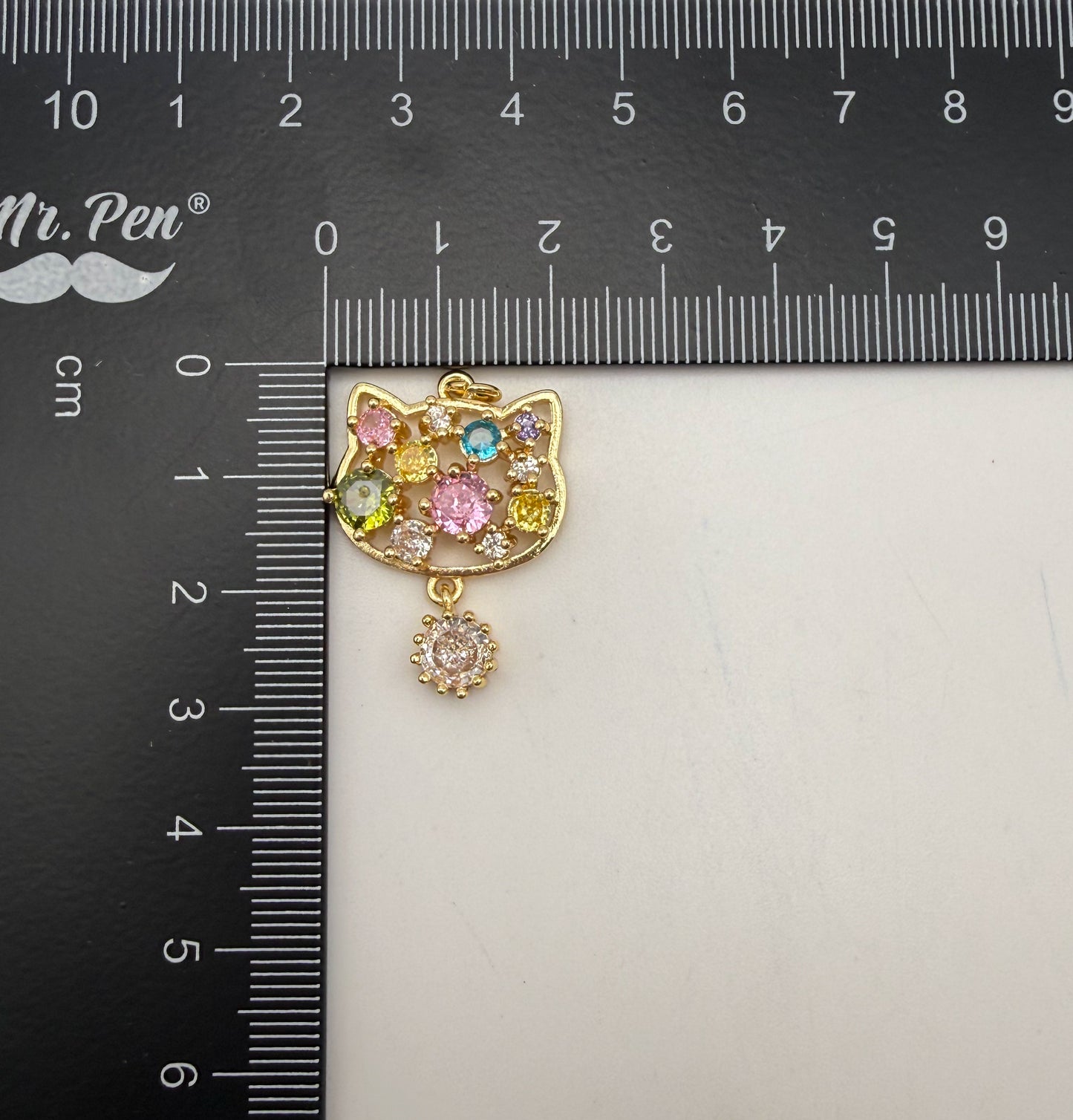 Big HK Kitty Head Pendant Charm