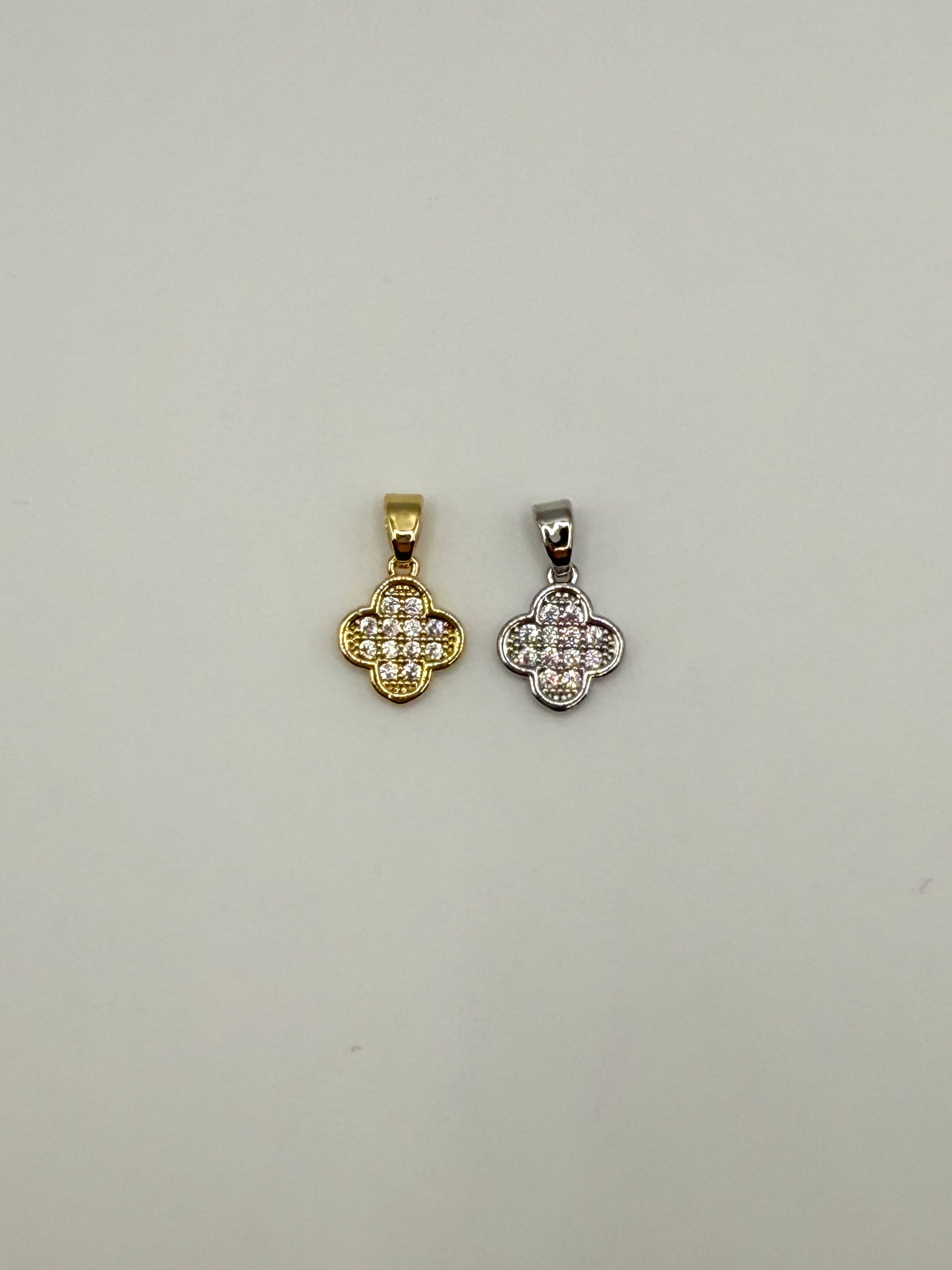 Mini Gold & Silver Clover Charm Pendant