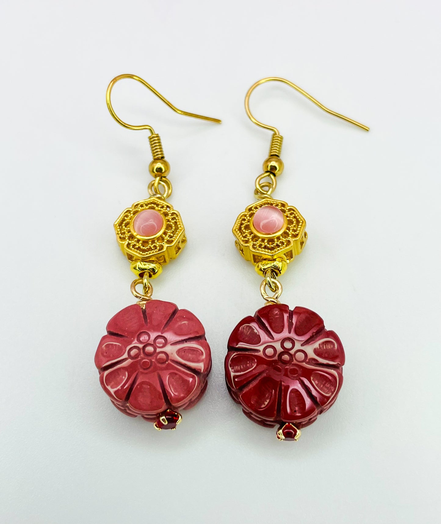 Vibrant Natural Alashan Flower Earrings