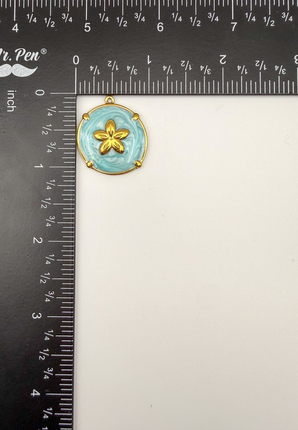 Gold Stainless Steel Colorful Enamel Sand Dollar Charm Pendant DIY