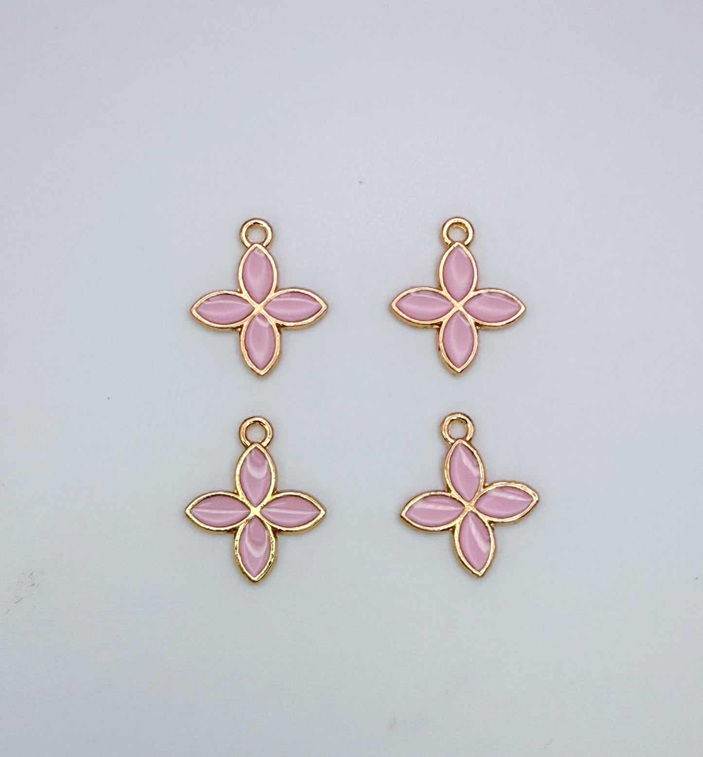 LV Pink Clover Logo Symbol DIY Charms