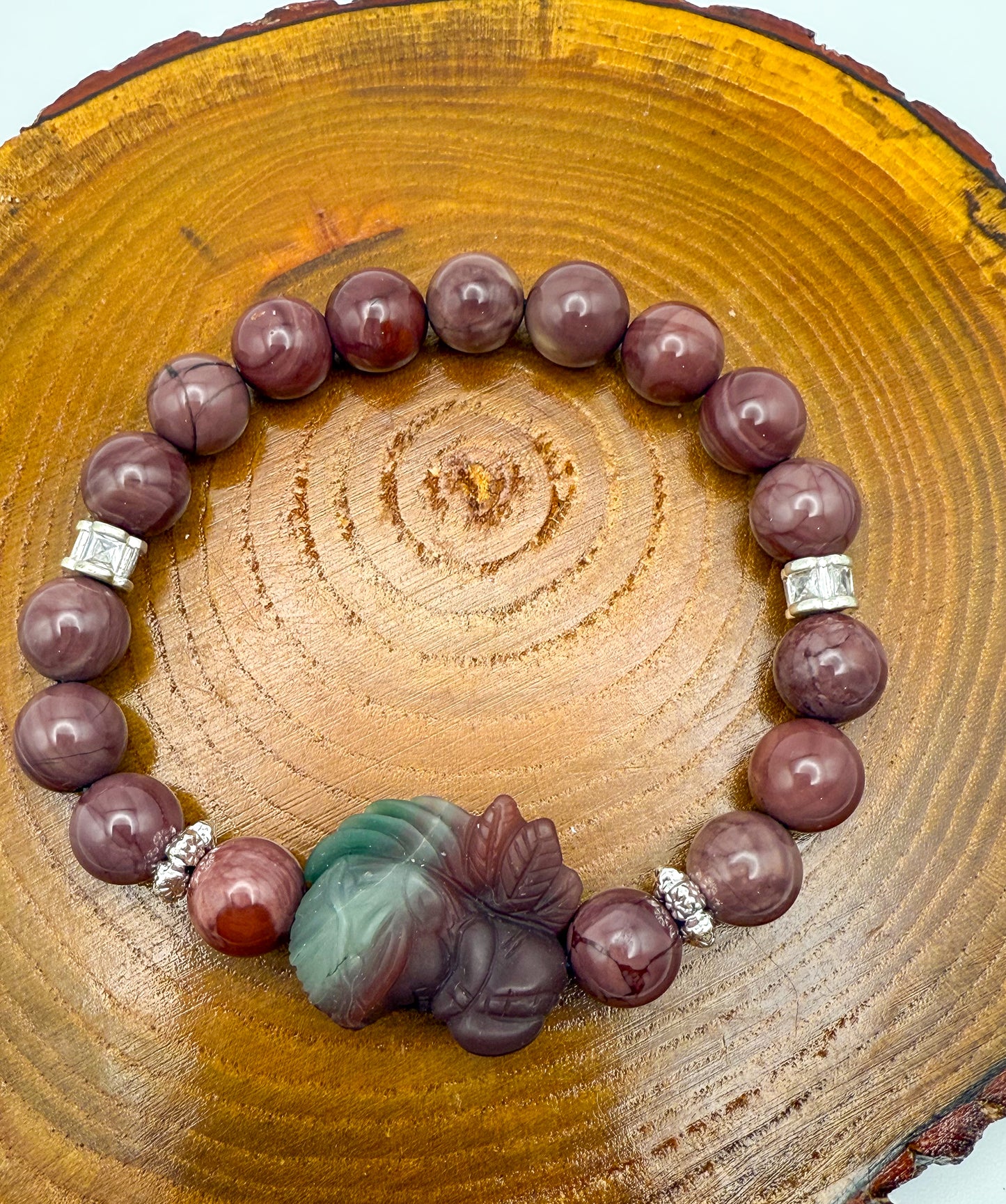 Natural Alashan Agate Sleeping Fairy Adjustable Stretch Bracelets- 3 Different Styles