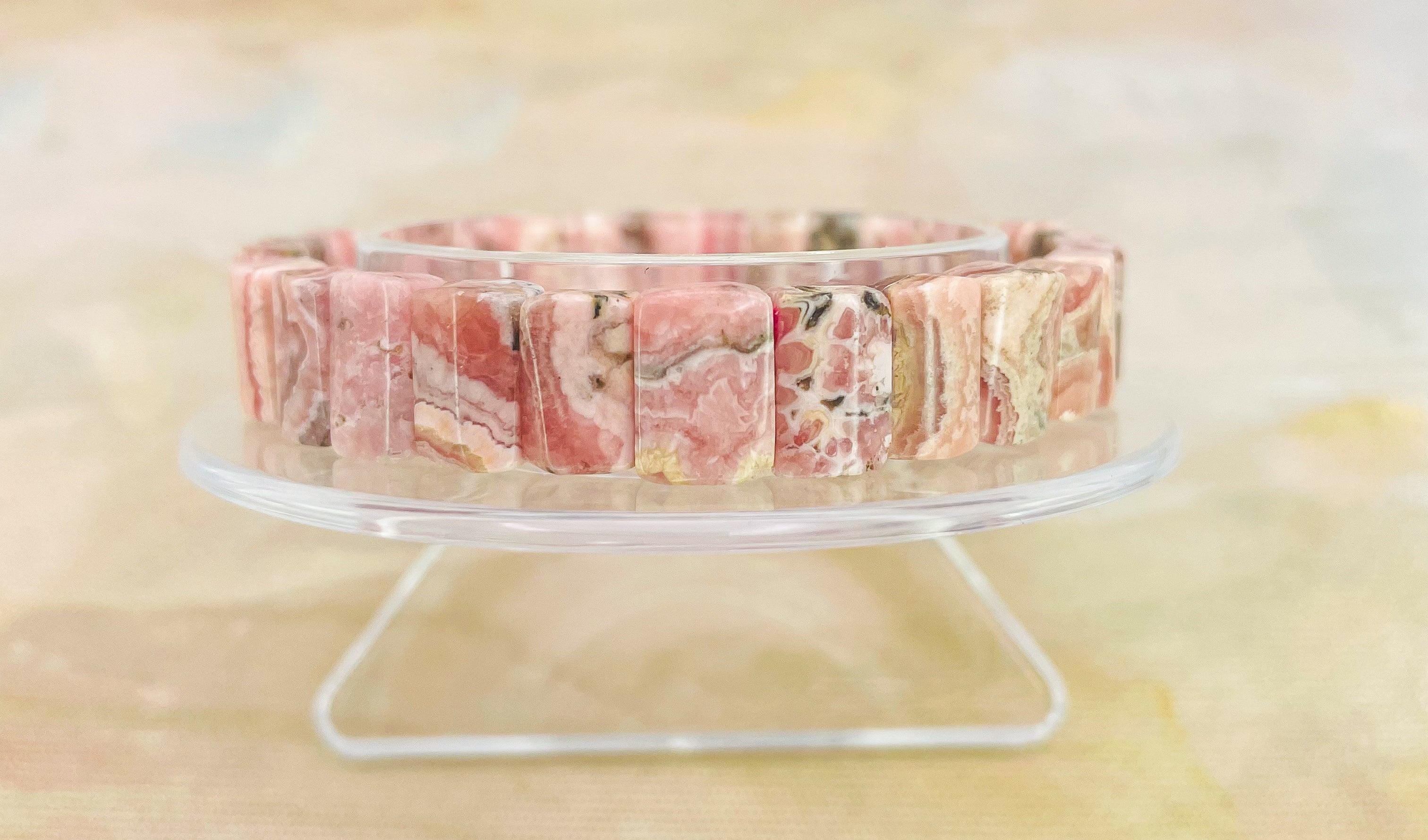 Natural Rhodochrosite Bangle Crystal Bracelet – Casey's Hand-Crafted  Creations