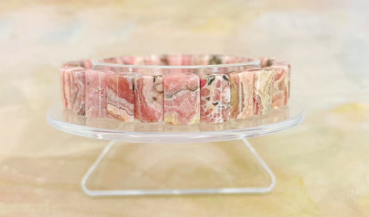 Natural Rhodochrosite Bangle Crystal Bracelet