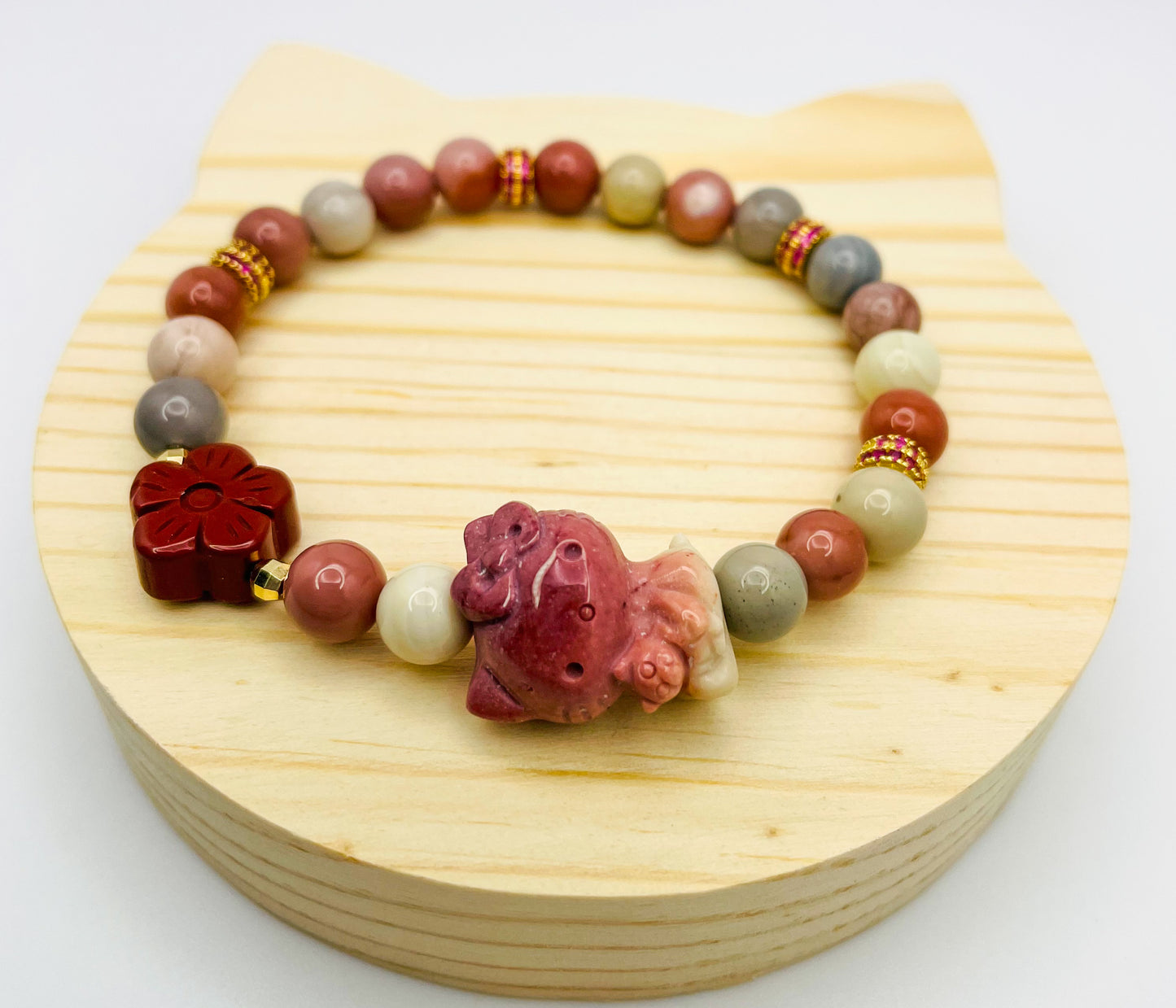 HK Alashan Agate Natural Crystal Statement Bracelet