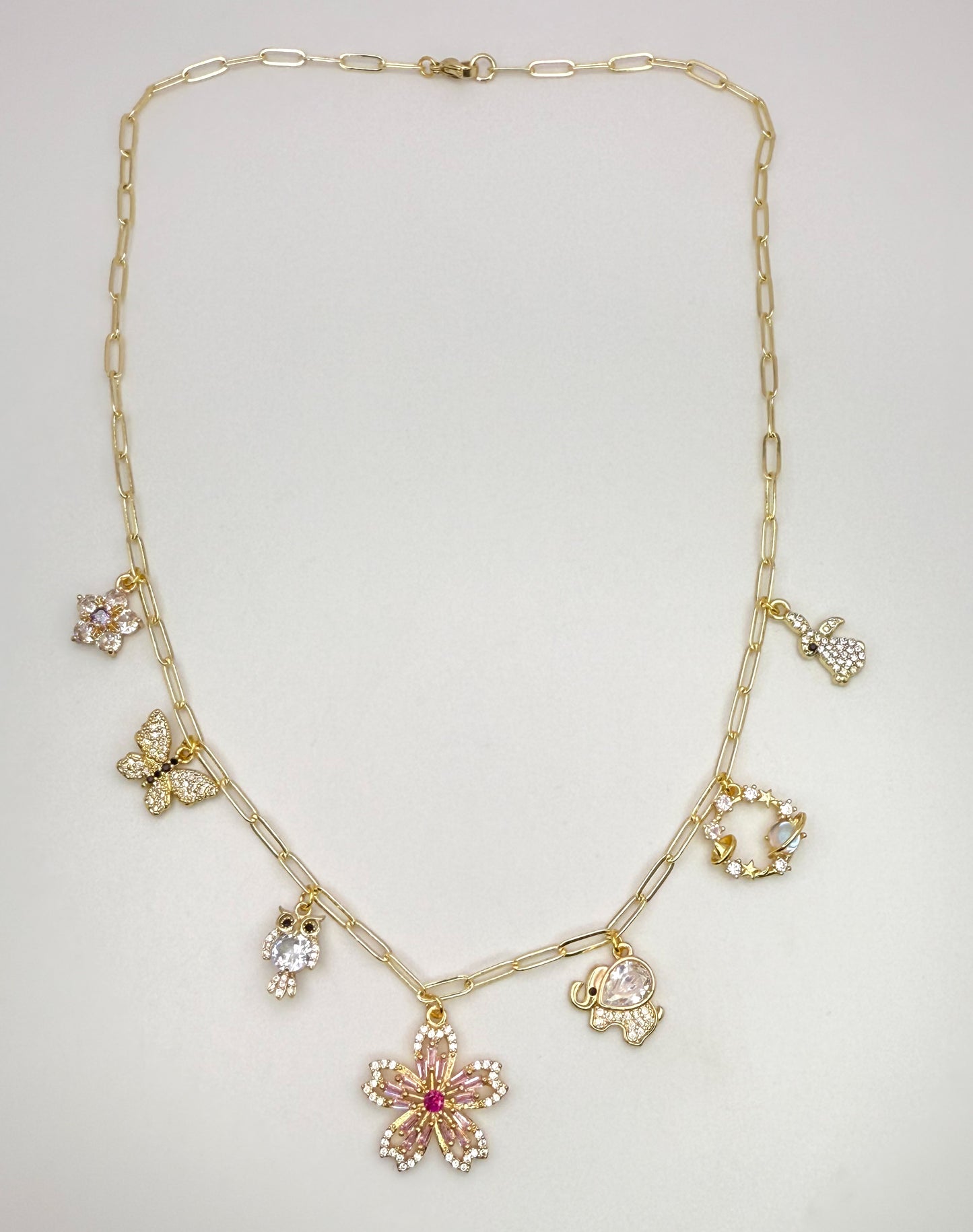 Bloom of Spring Gold Charm Necklace