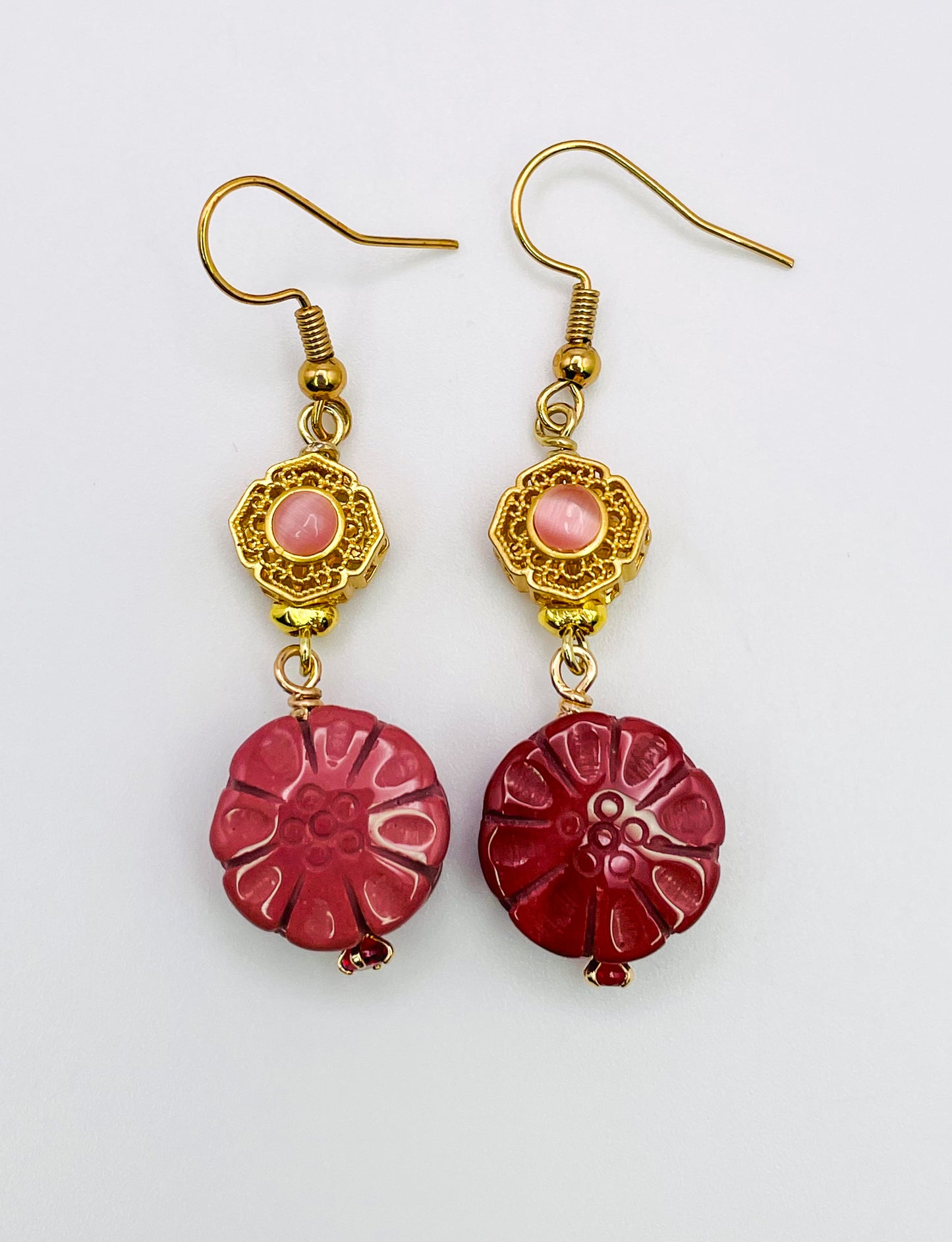 Vibrant Natural Alashan Flower Earrings