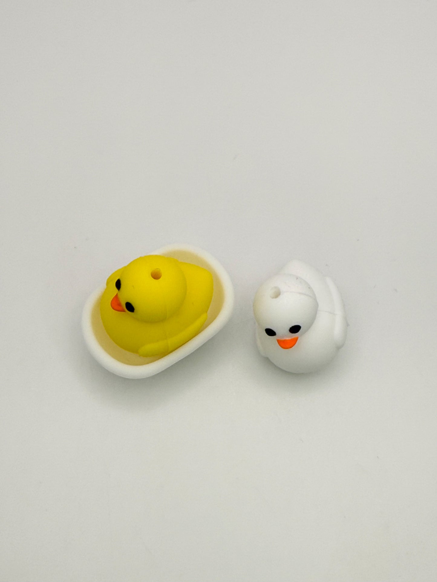 Rubber Ducky & White Bath Tub Silicone DIY Pen Focal Beads