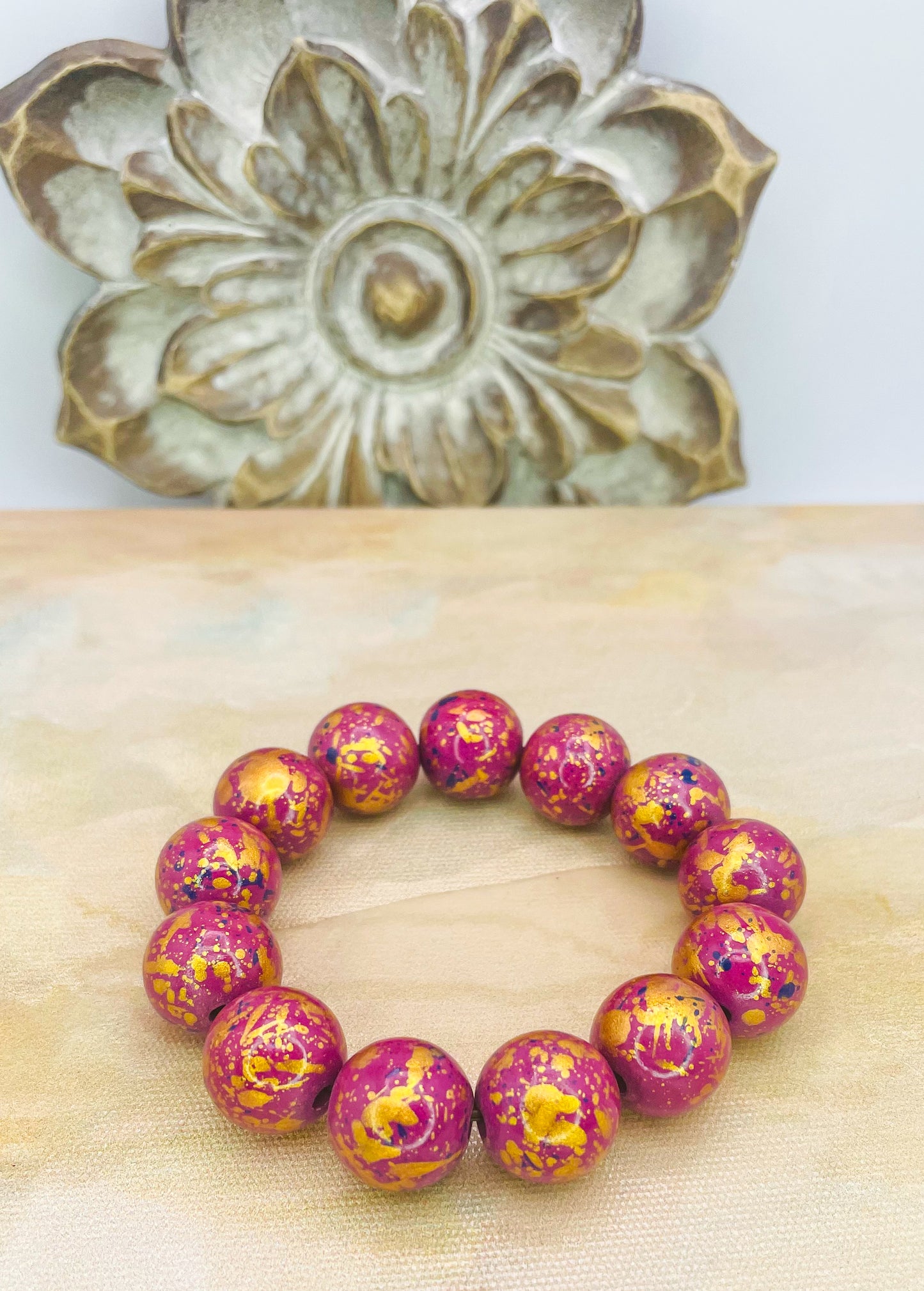 HandPainted Wooden Beaded Bracelet