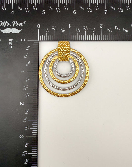 Mixed Metal Stainless Steel Circle Ring DIY Pendant