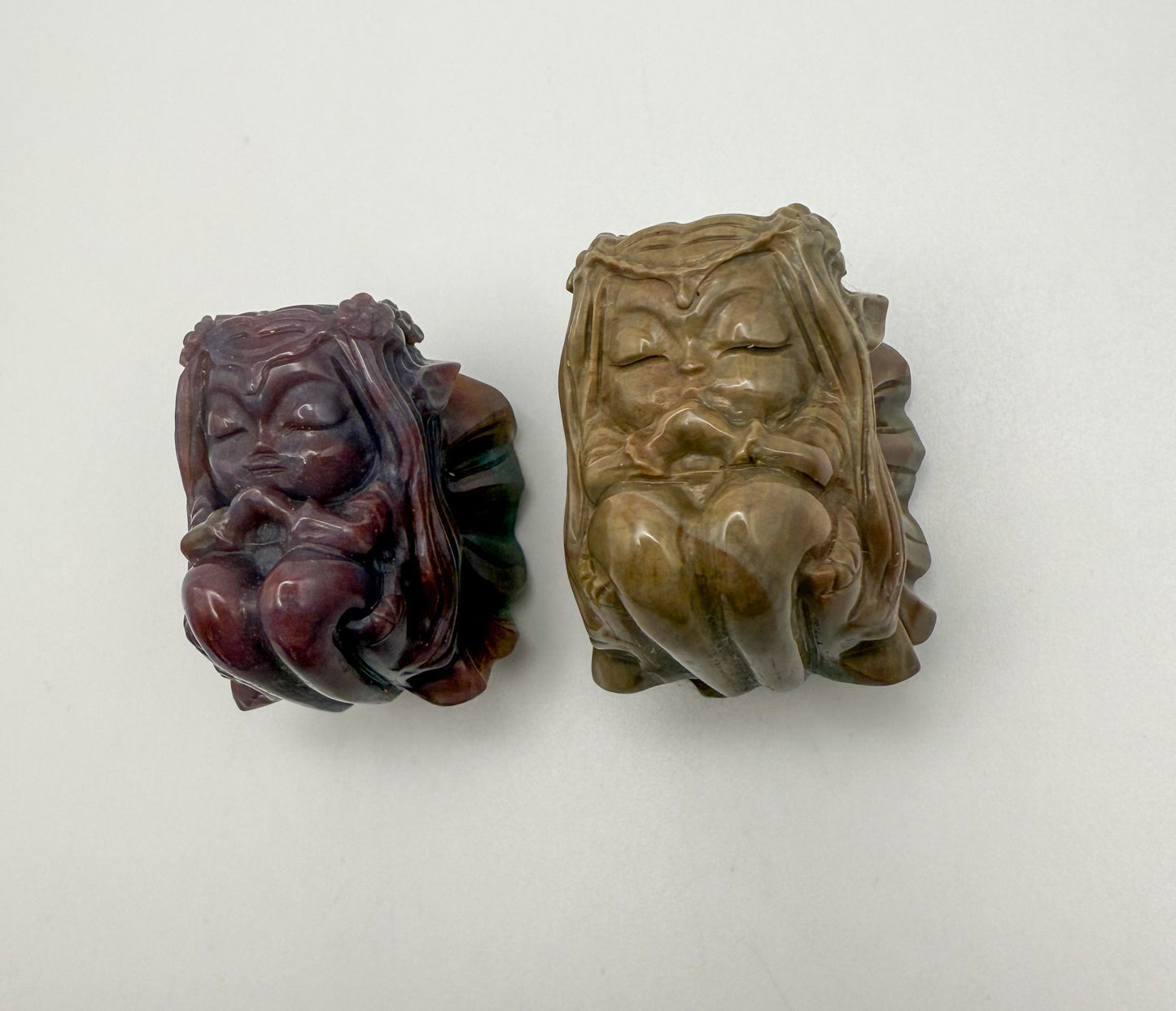 Natural Alashan Agate Fairy Crystal Carving Decor