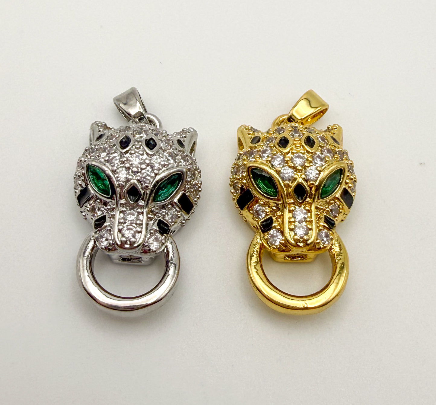 Gold & Silver Leopard Head HQ Charm Pendant