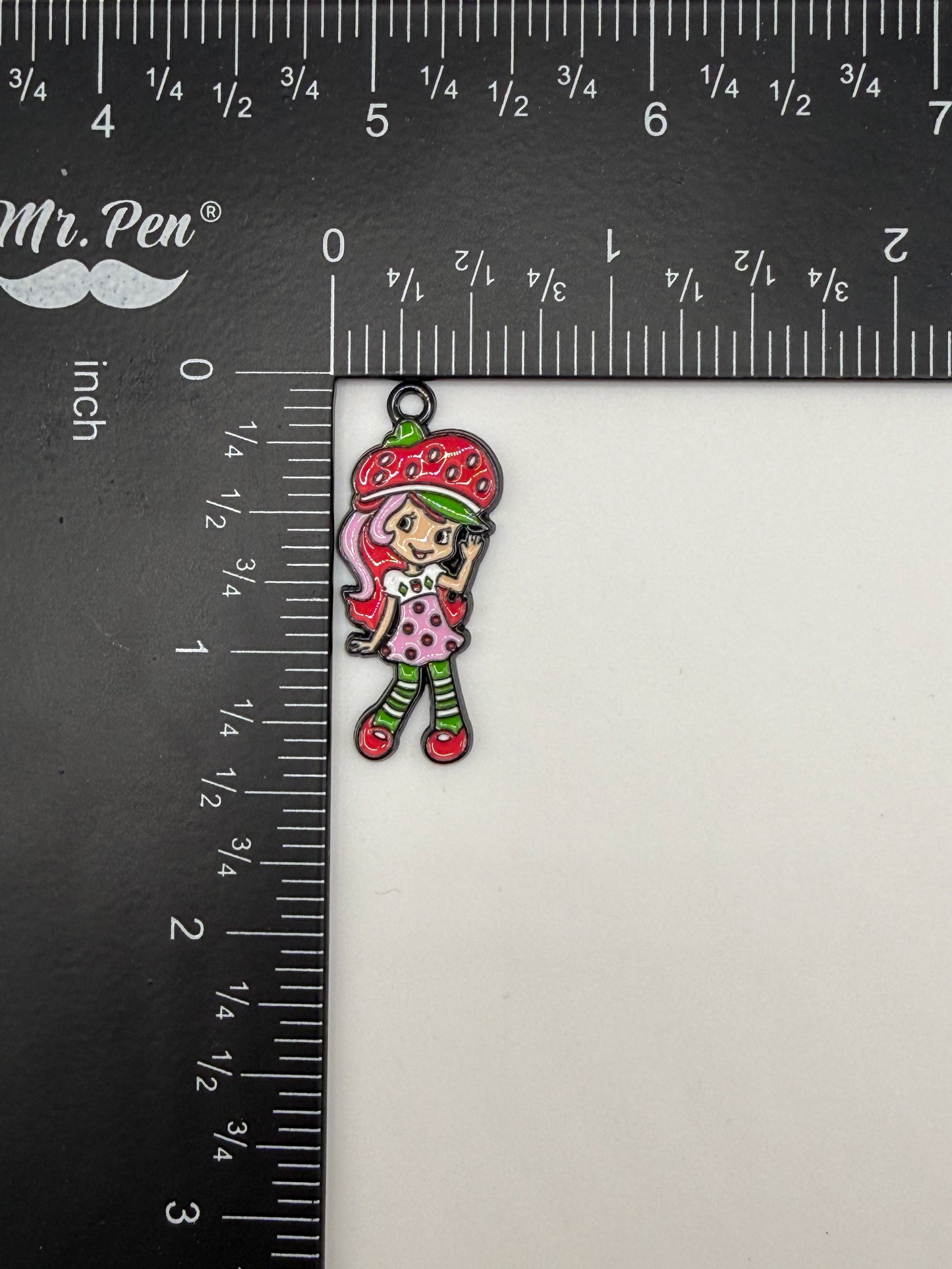 Strawberry Girl Metal Charm