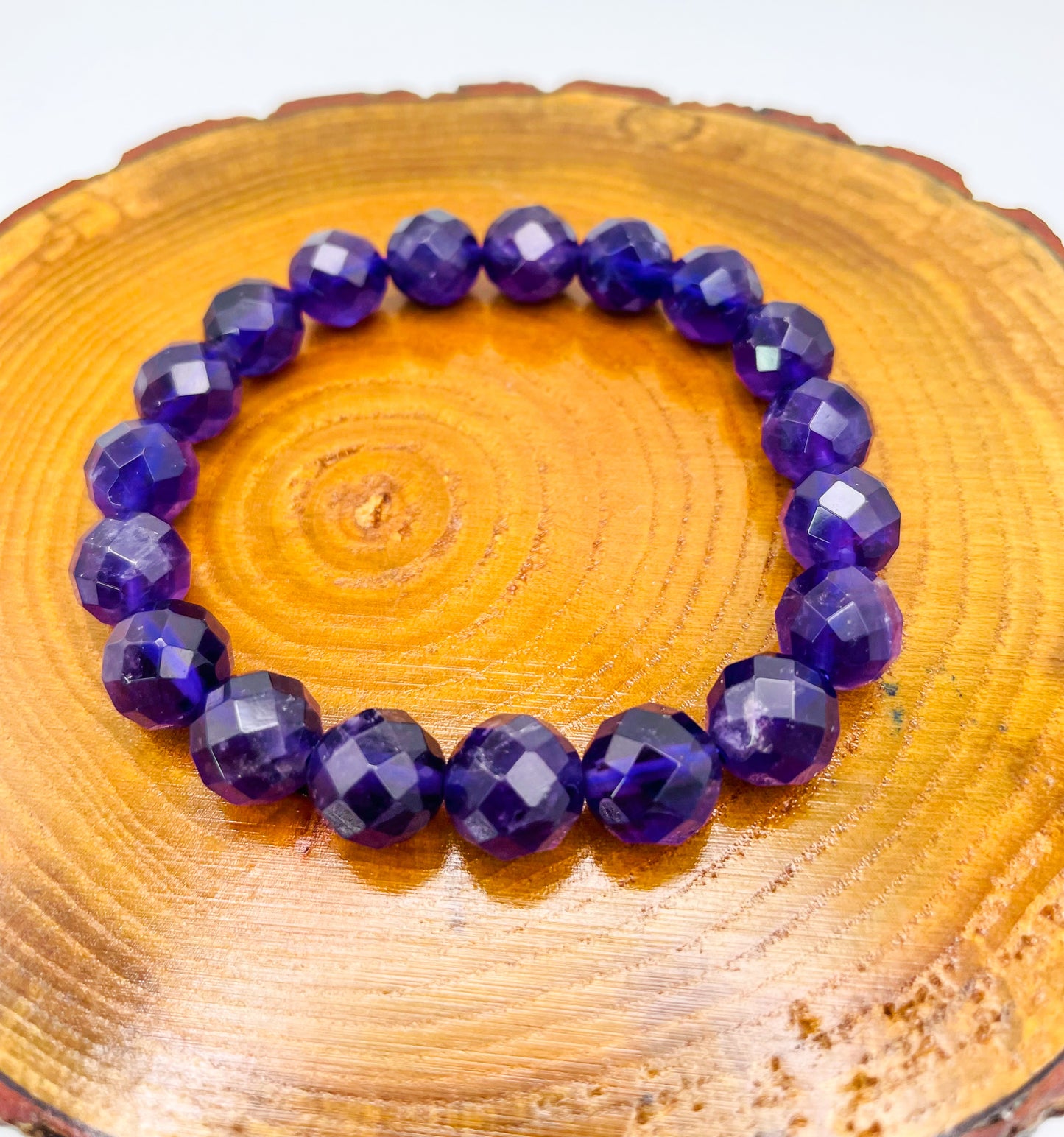 Faceted Natural Amethyst Crystal Bracelet