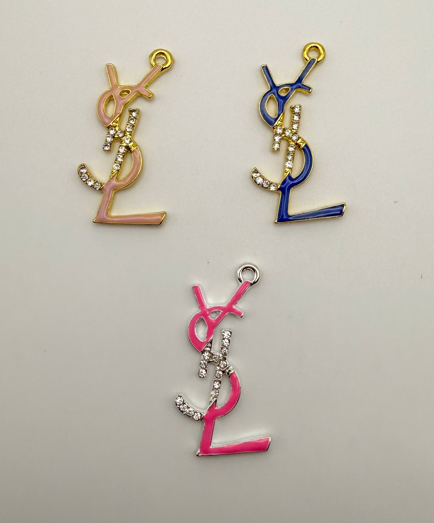 Big Size YSL Designer Colorful Enameled Metal Charm Pendants
