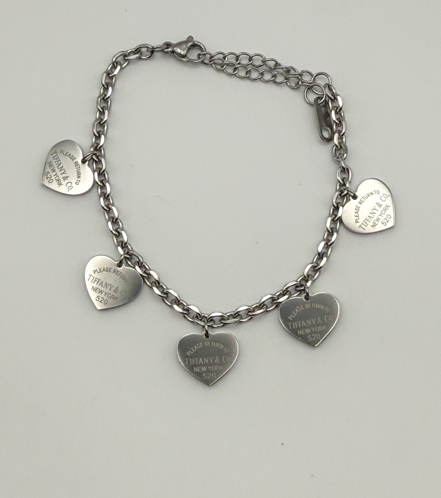 Gold & Silver T&Co Dangle Charm Chain Bracelet