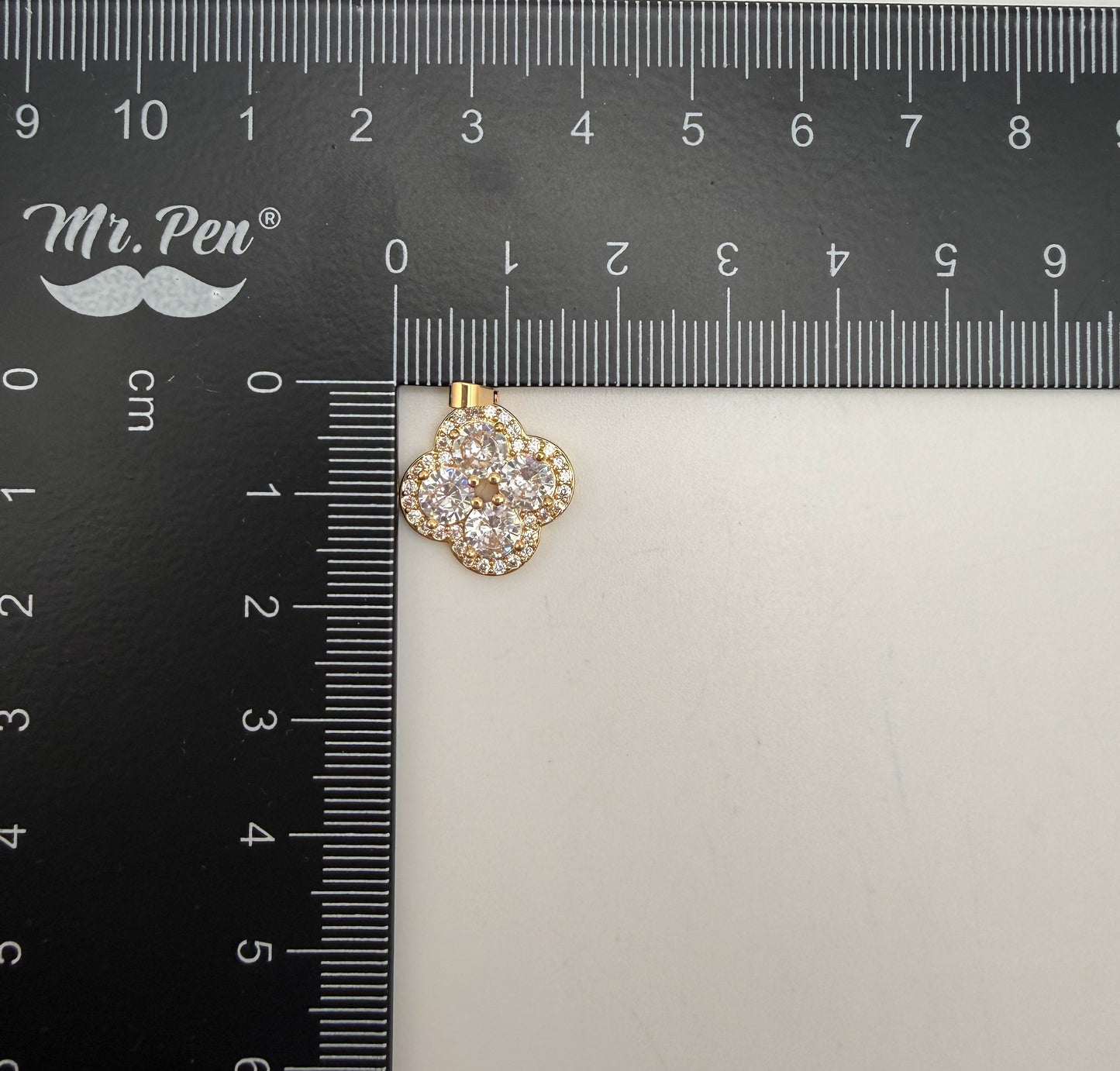 Gold Bling Clover Pendant