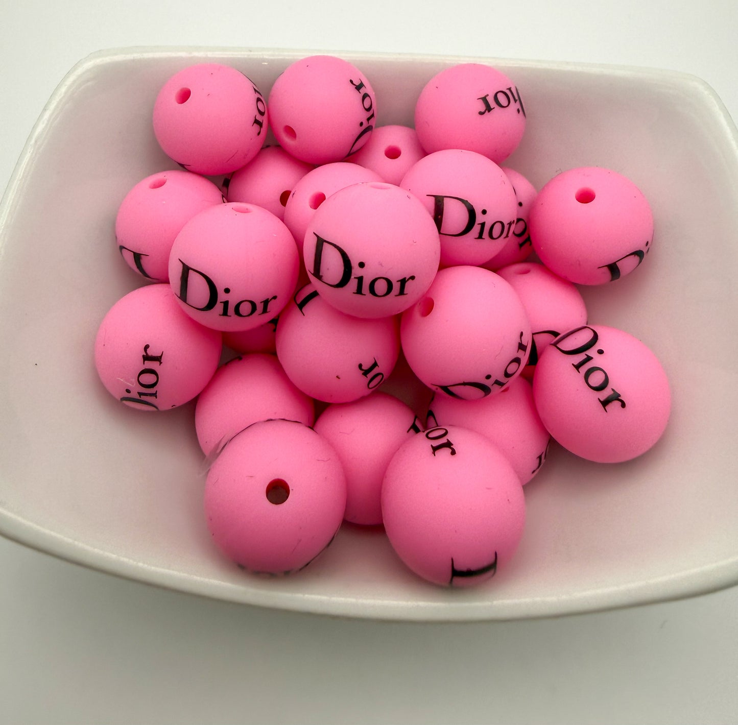 Dior Pink Silicone DIY Pen Focal Beads