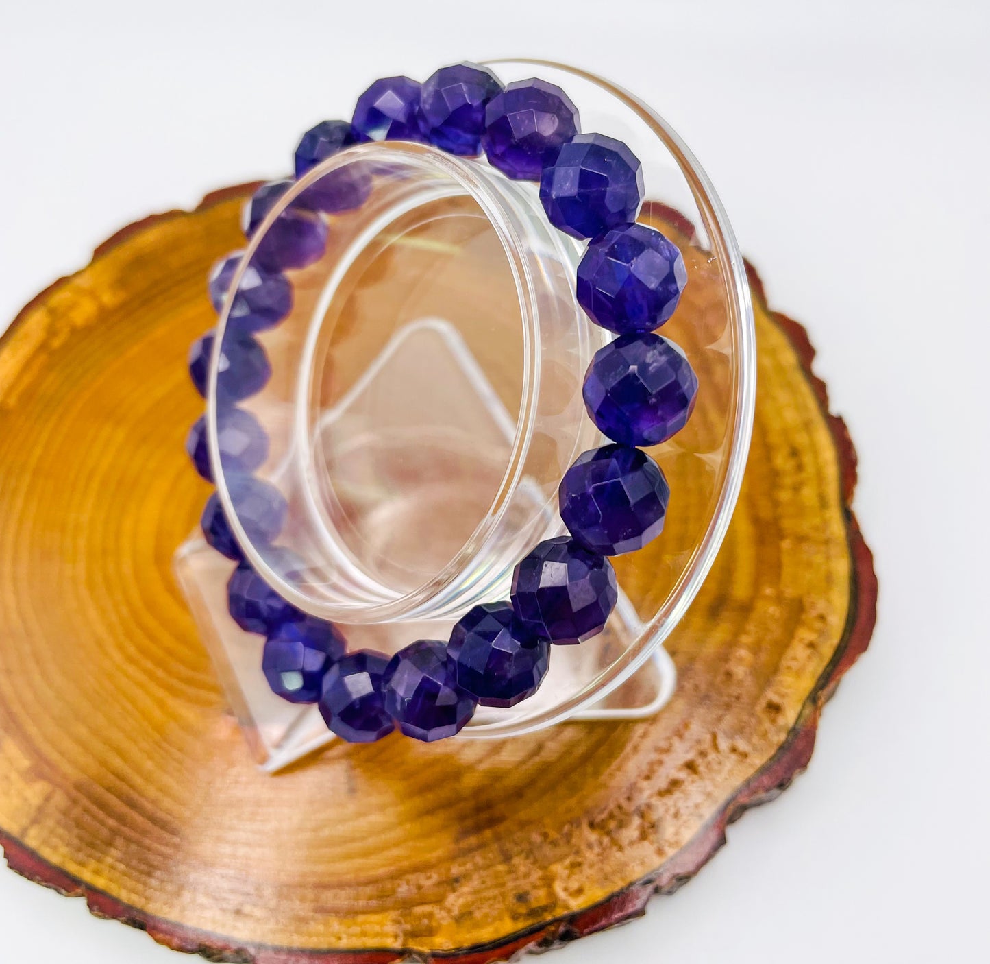 Faceted Natural Amethyst Crystal Bracelet