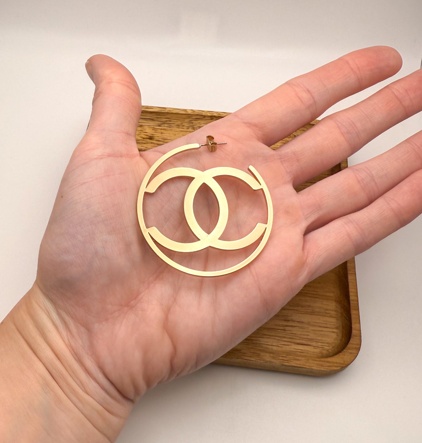 Gold CC Hoop Earrings