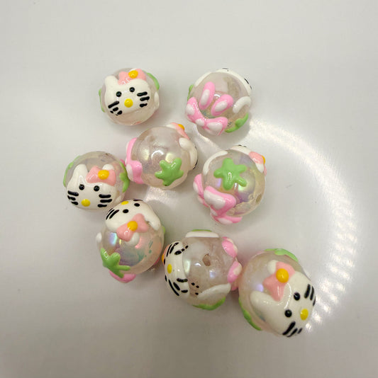 Hand Paint Hell Kitty DIY Pen Beads