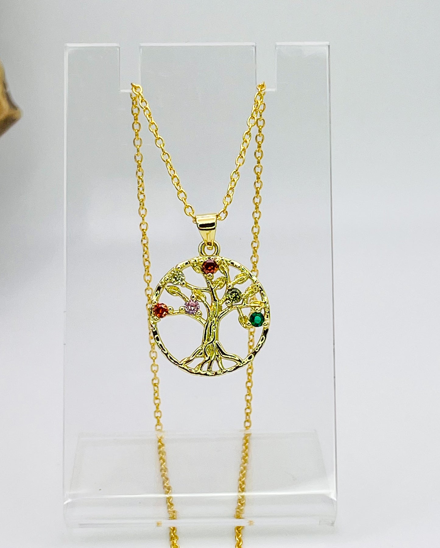 18K Gold Overlay S925 Sterling Silver Tree of Life Necklaces