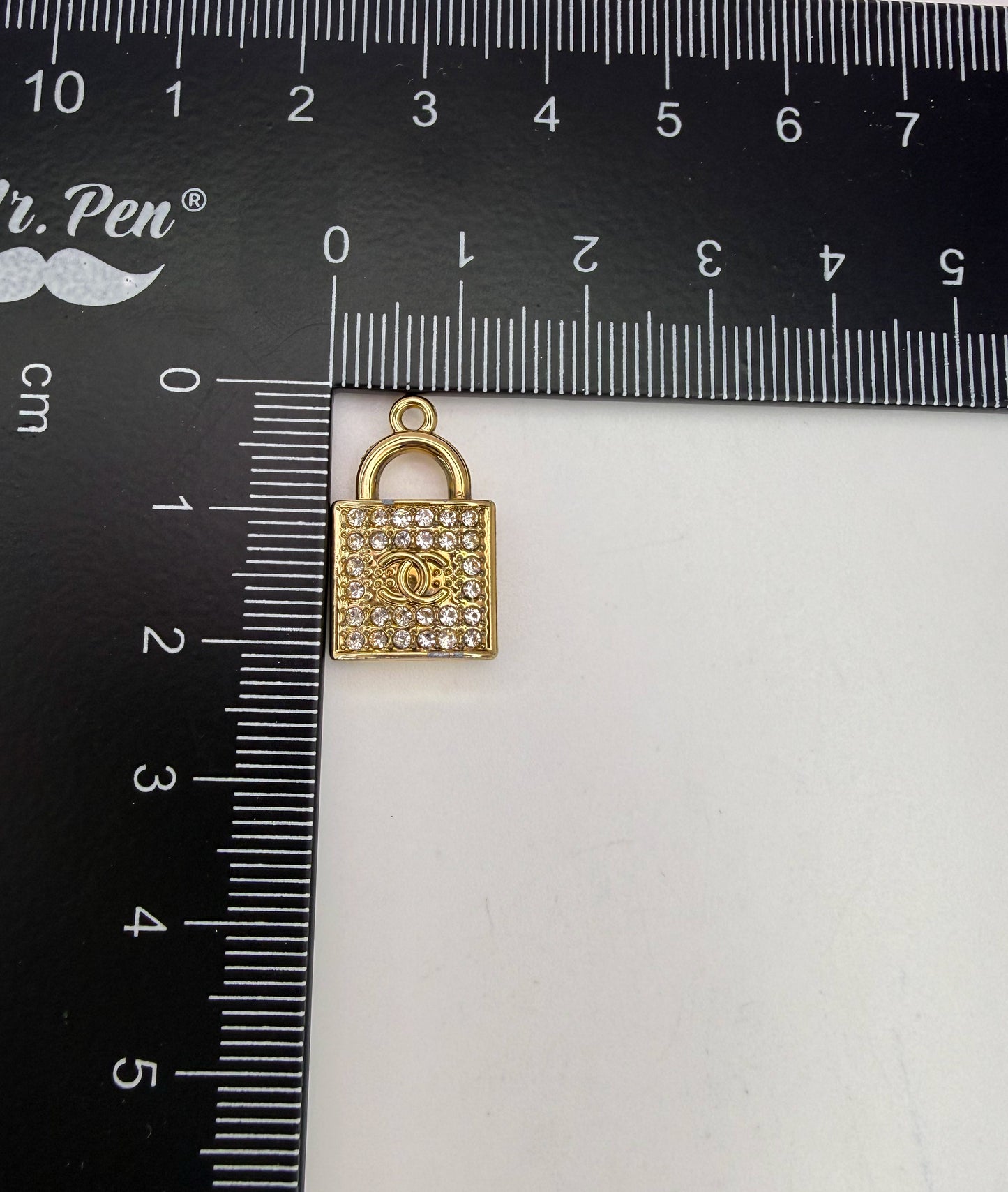 CC Rhinestone Lock Metal Charms