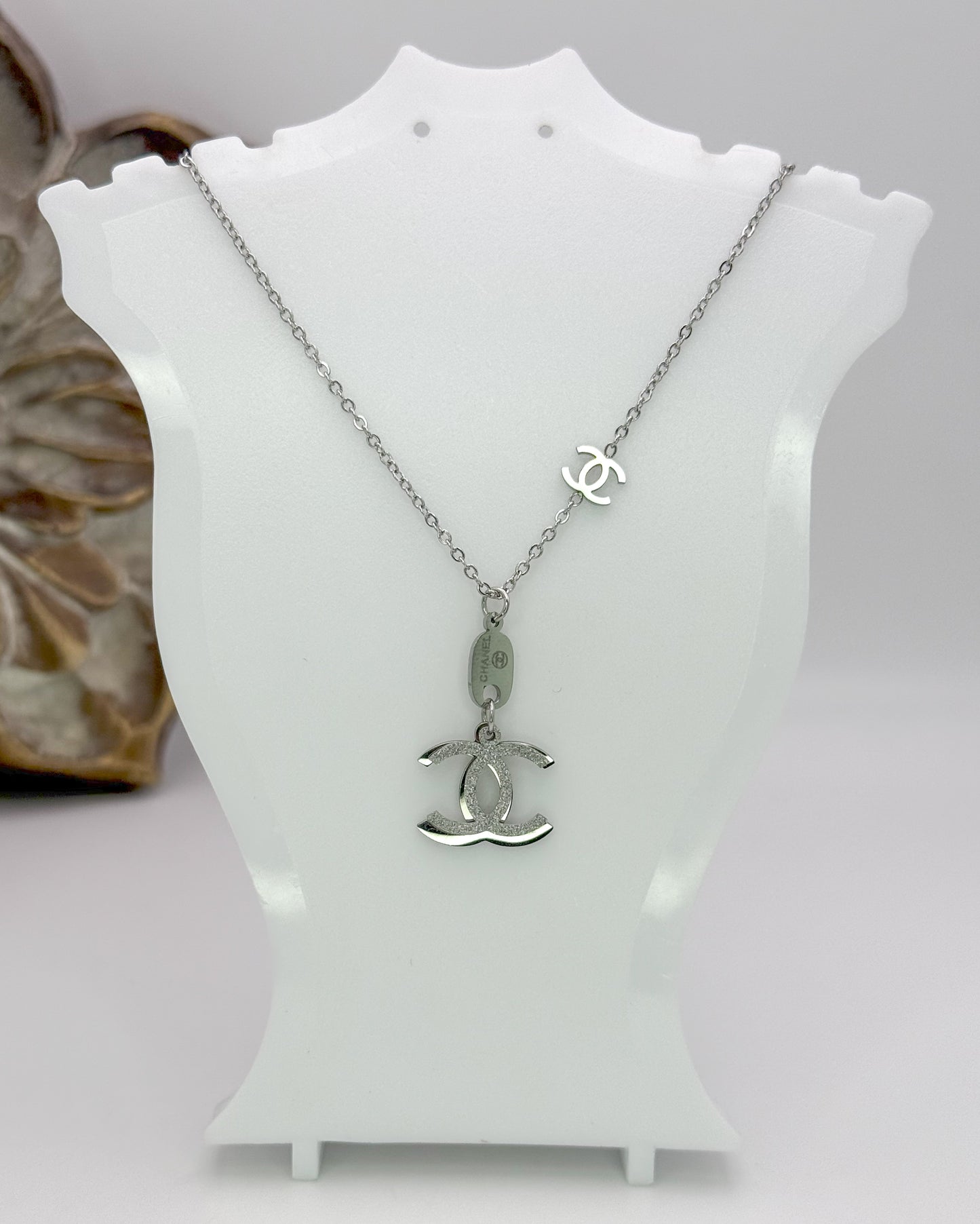 CC Silver Stainless Steel Adjustable Necklace