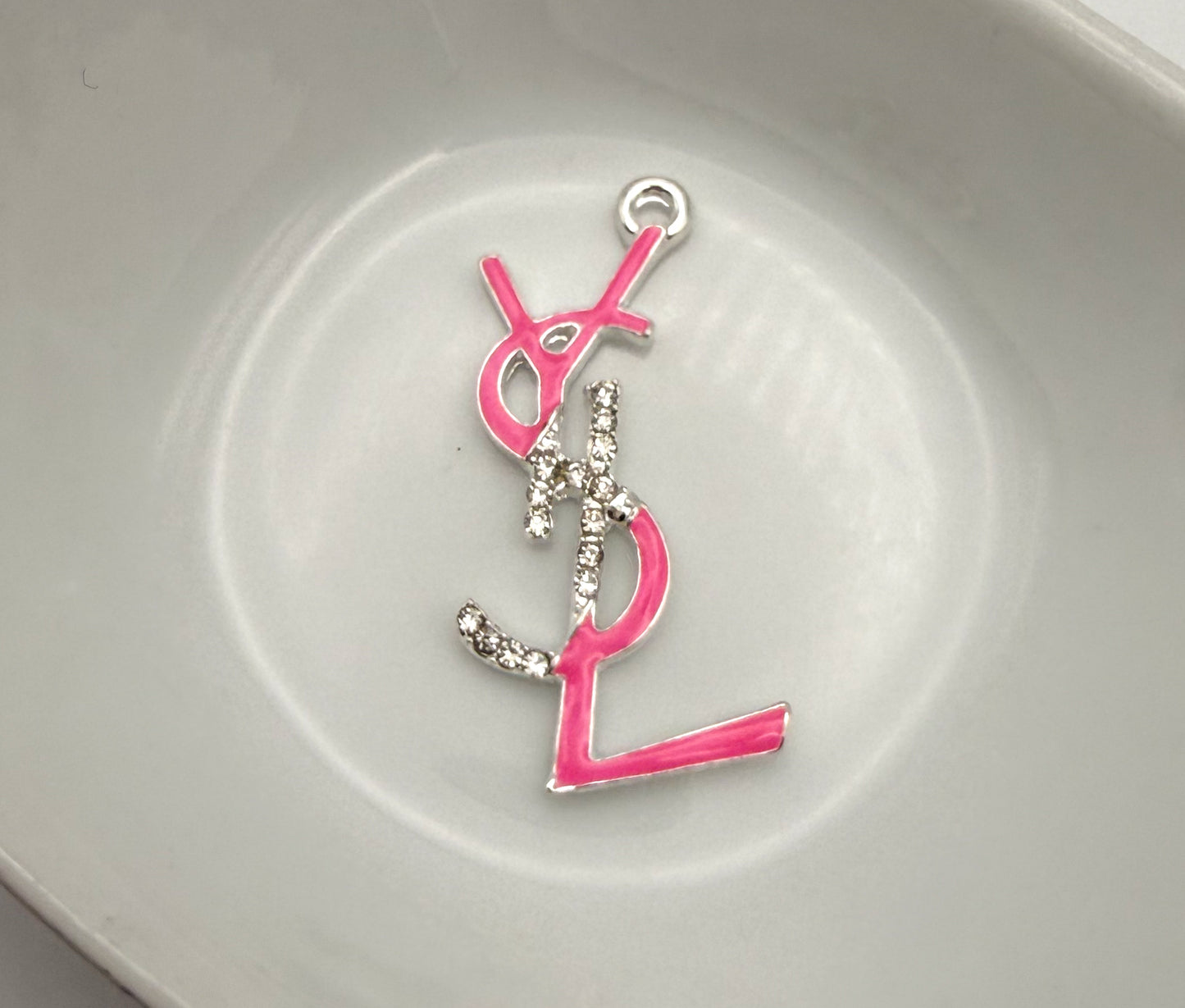 Big Size YSL Designer Colorful Enameled Metal Charm Pendants