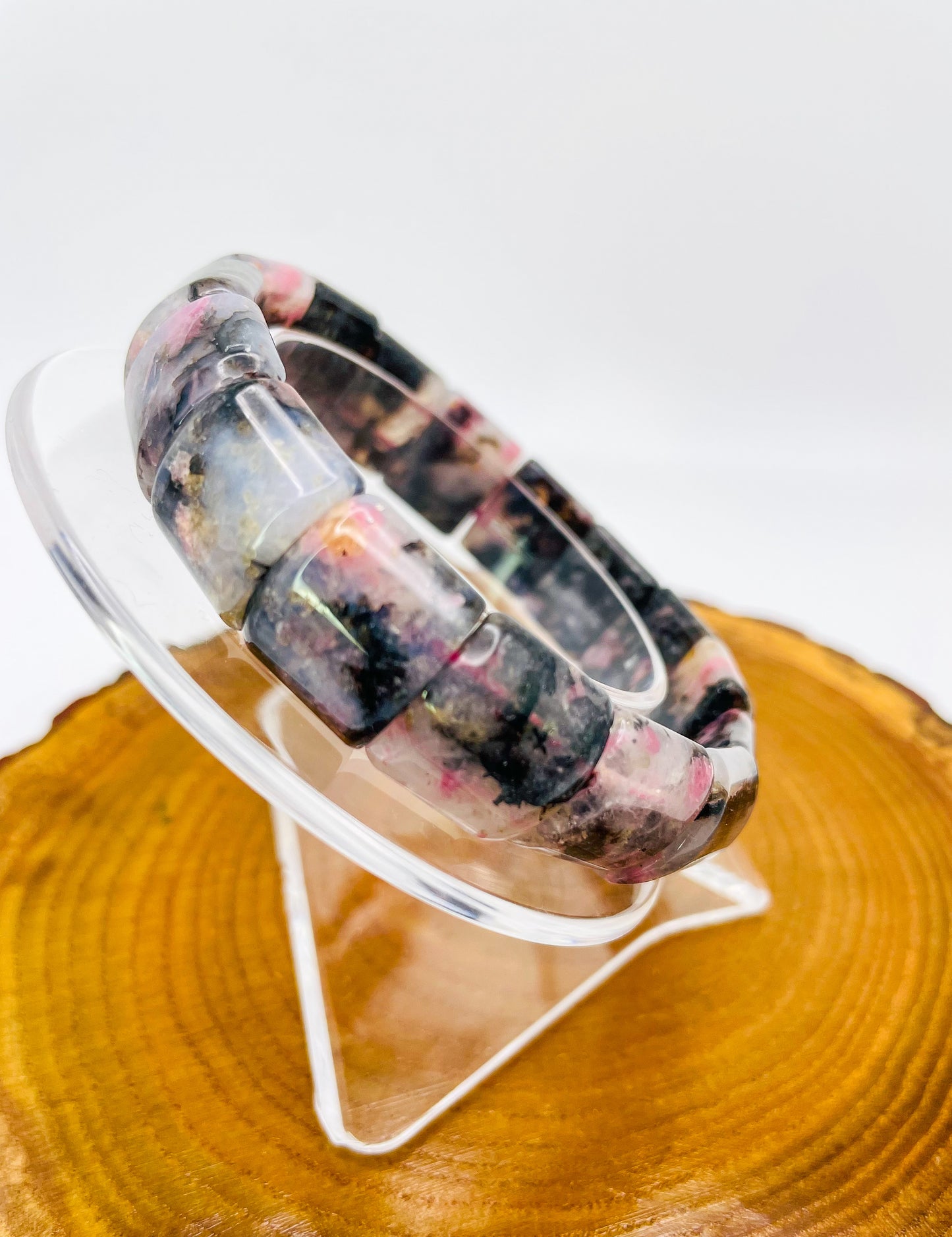 Natural Rhodonite Bangle Bracelet