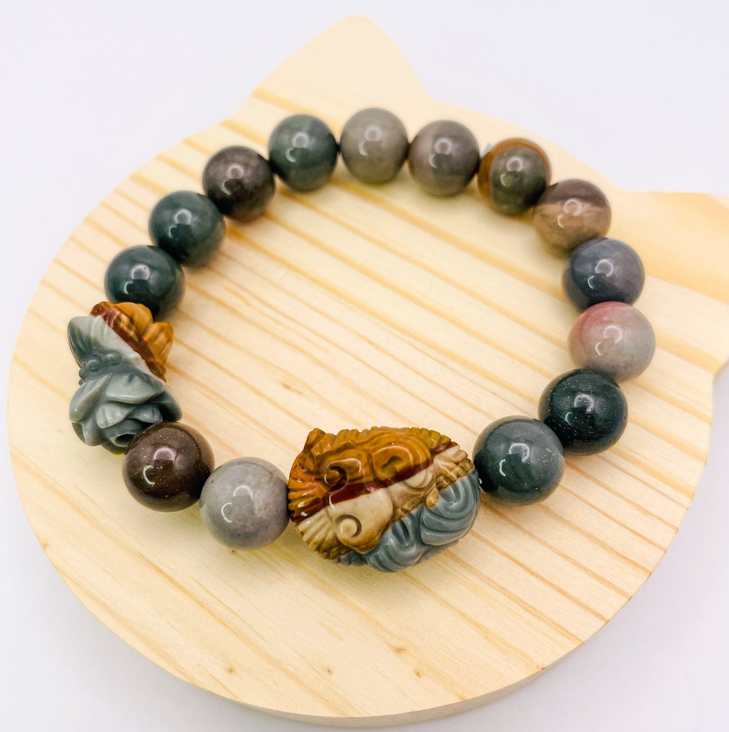 Natural Alashan Agate Baby Mermaid Statement Bracelet