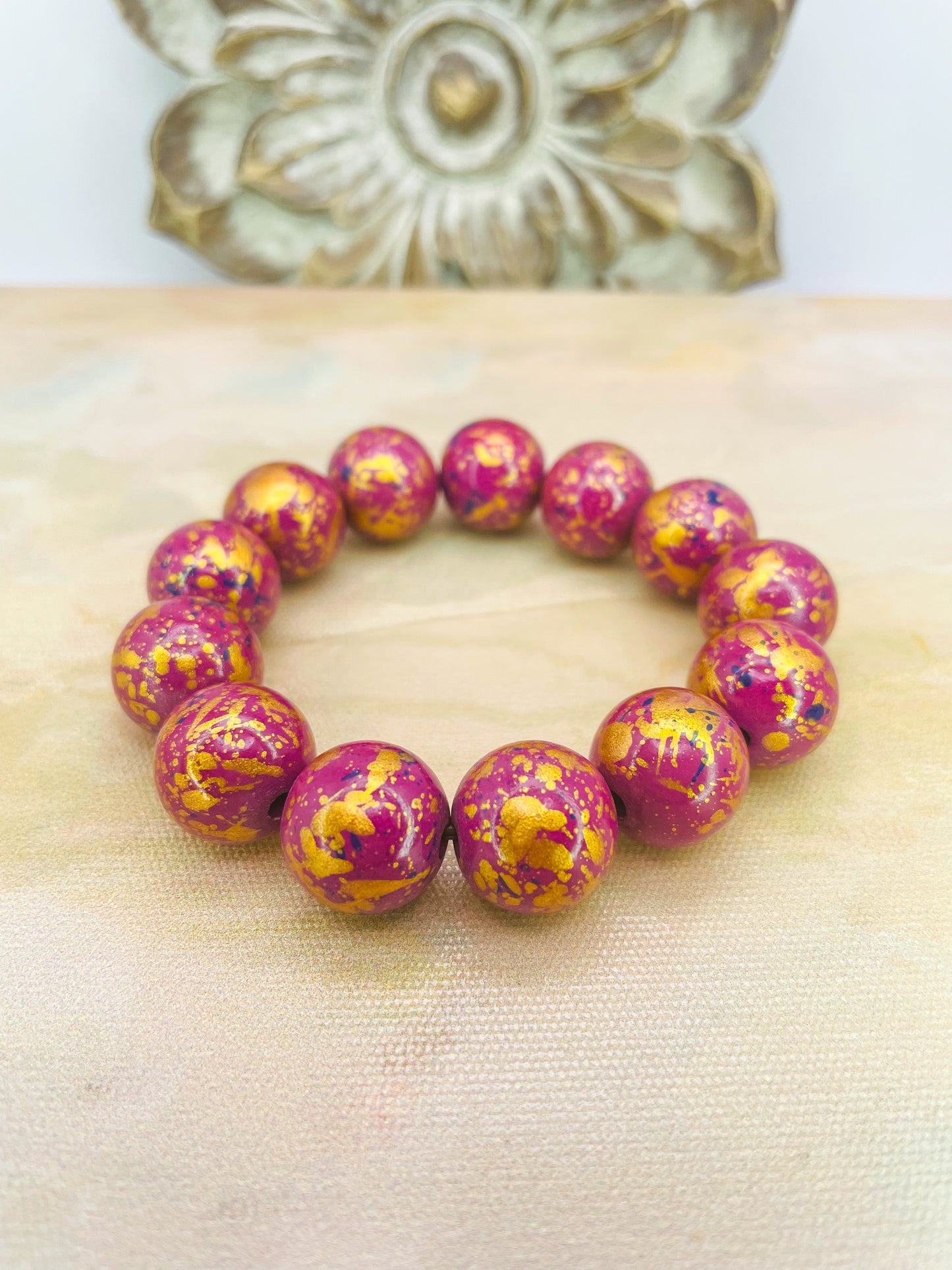 HandPainted Wooden Beaded Bracelet