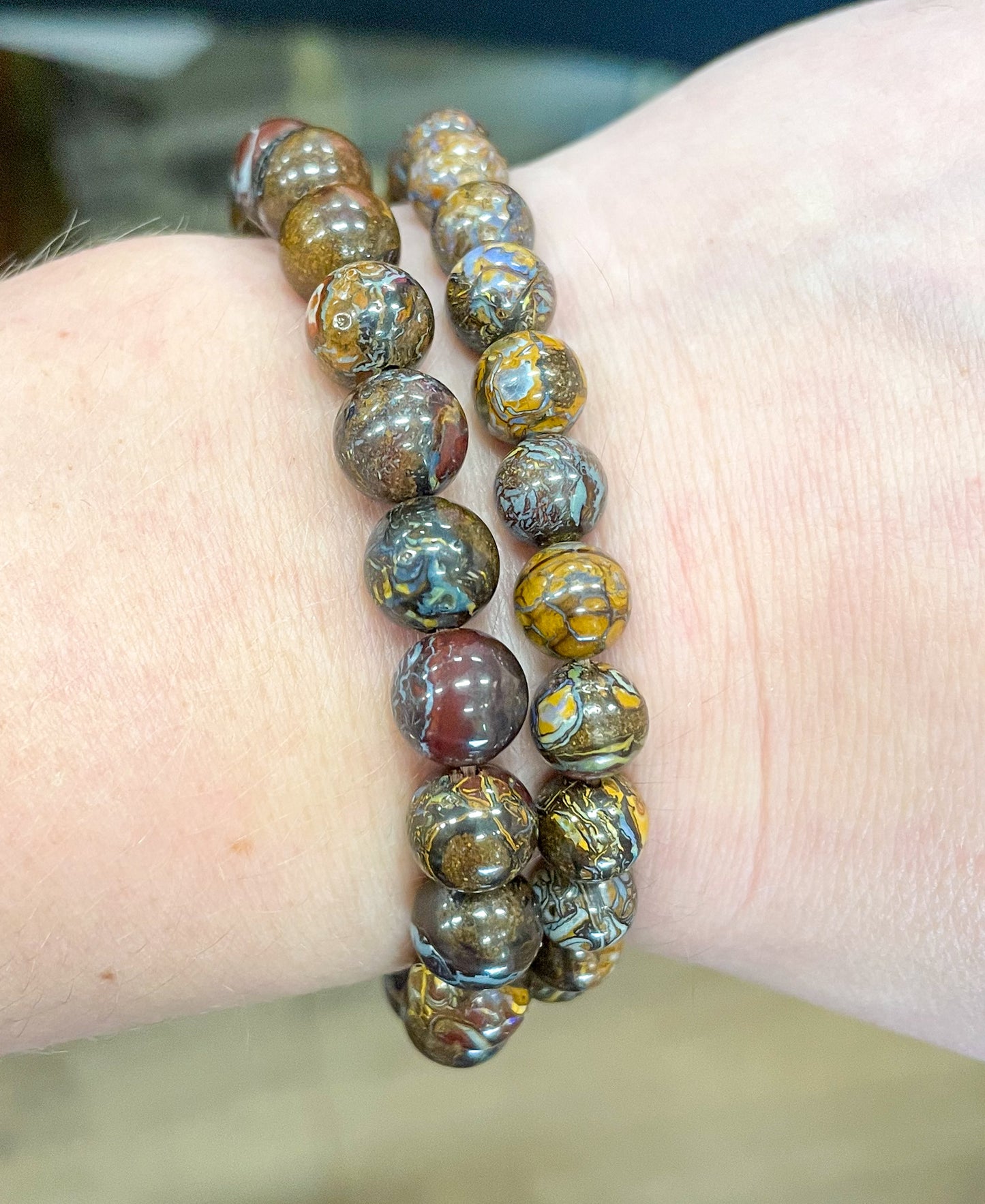 Natural Boulder & Ironstone "Matrix" Opal Bracelets