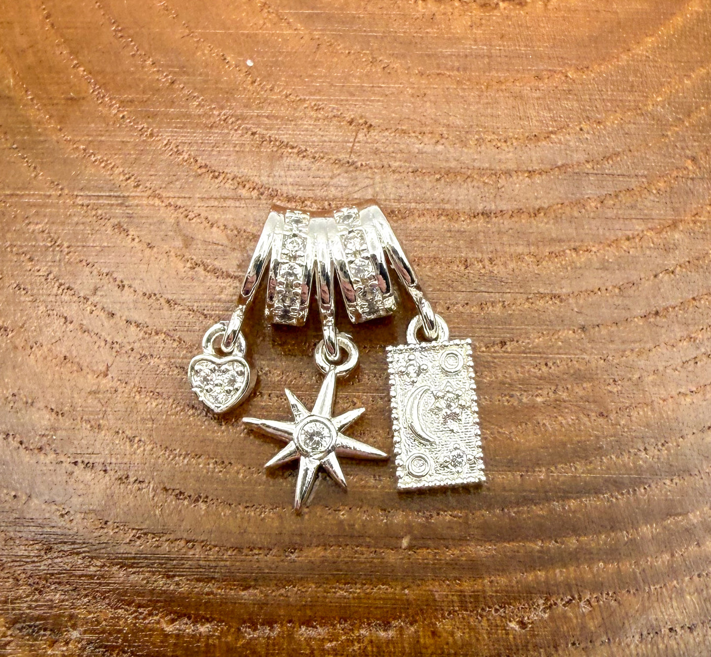 Gold & Silver Sun Moon Tarot Charm Pendant Pandora Style