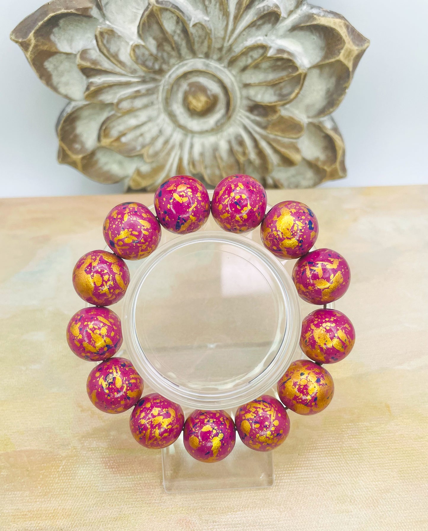 HandPainted Wooden Beaded Bracelet