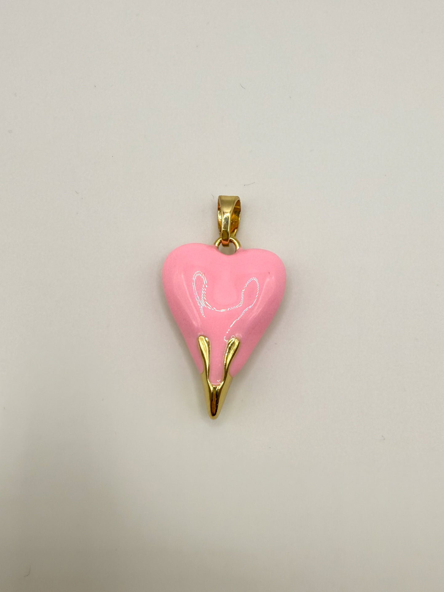 Gold Dripping Heart Gold Metal Pendant
