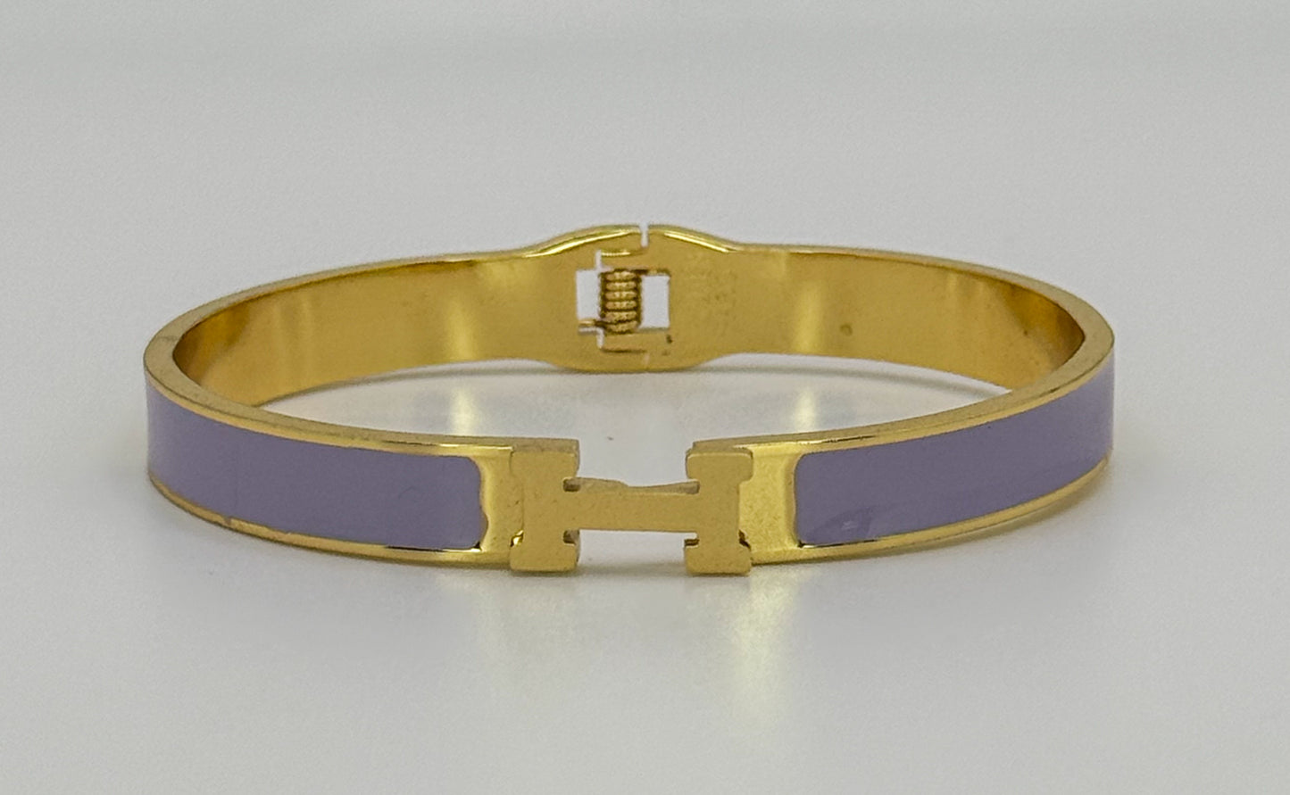 Hermes Designer Gold Stainless Steel Bangle Bracelet