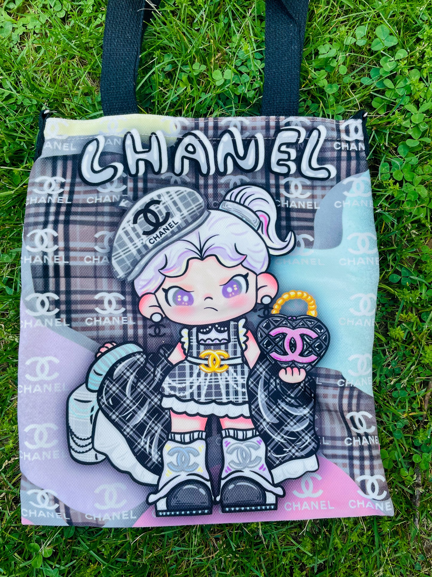 Pop Mart’s Dora Chanel Two Sided Tote Bag with Long Adjustable Strap for Crossbody Wear & Shoulder Strap