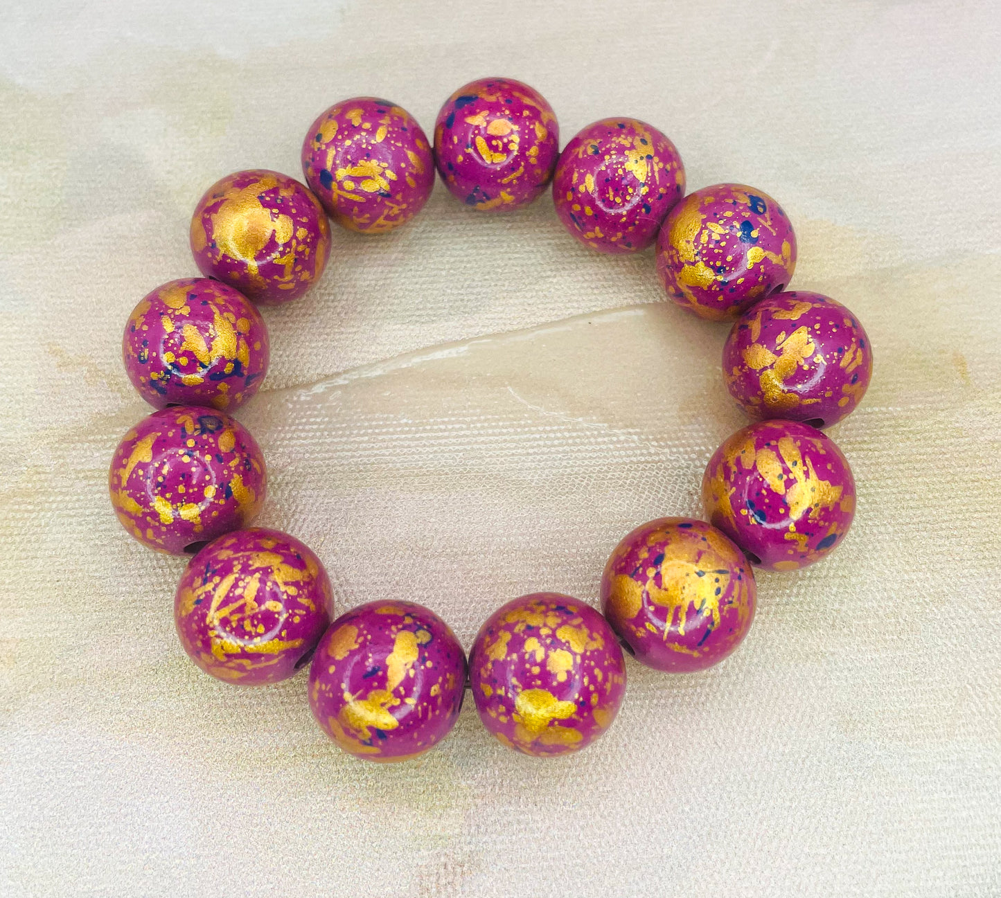 HandPainted Wooden Beaded Bracelet