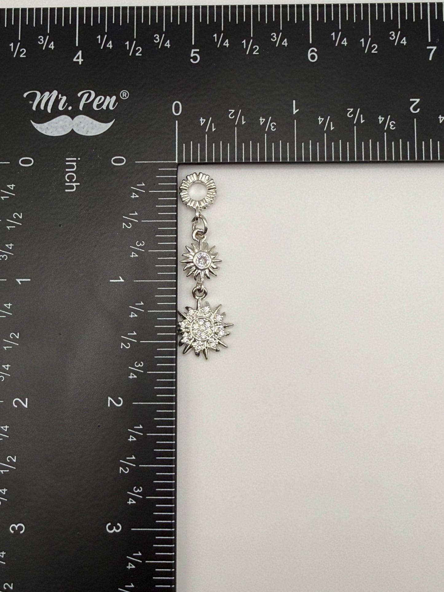 Double Sun Silver DIY Charm Pandora Style Pendant